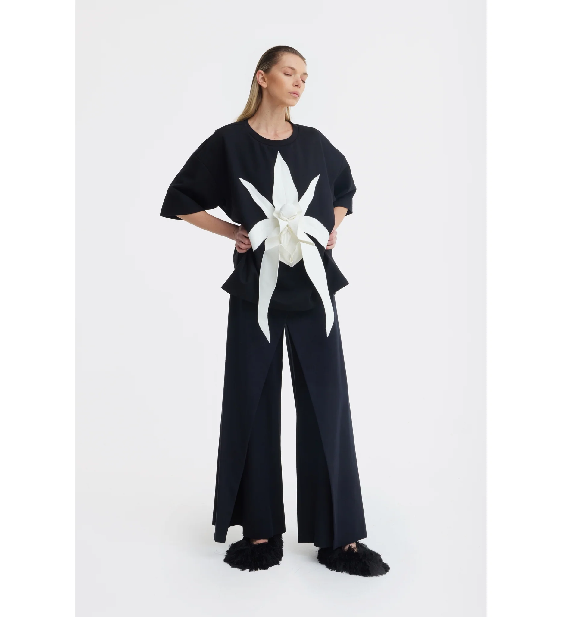 Relaxed Fit Knit Top - Black - Image 4