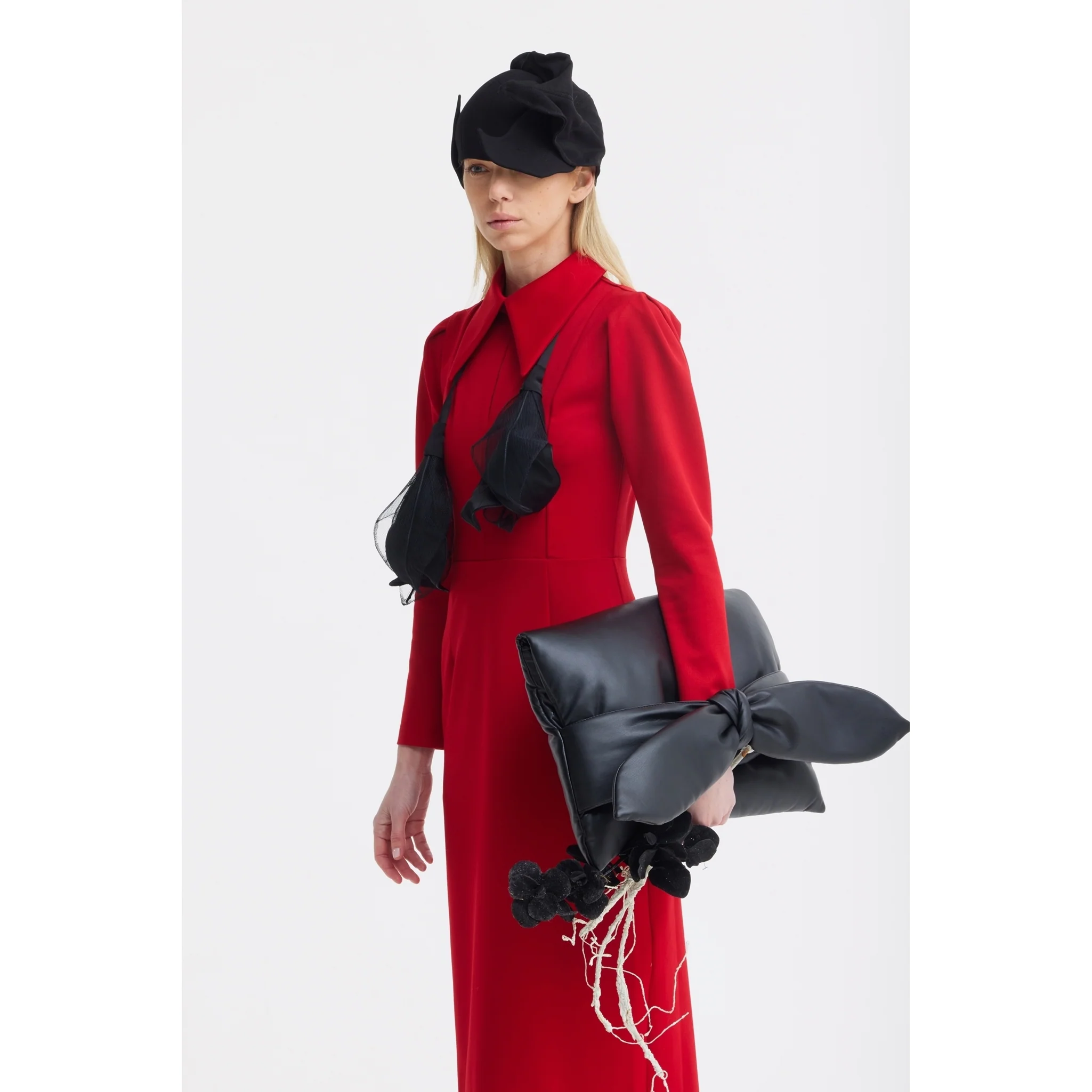 Solid Formal Midi Dress - Red - Image 8