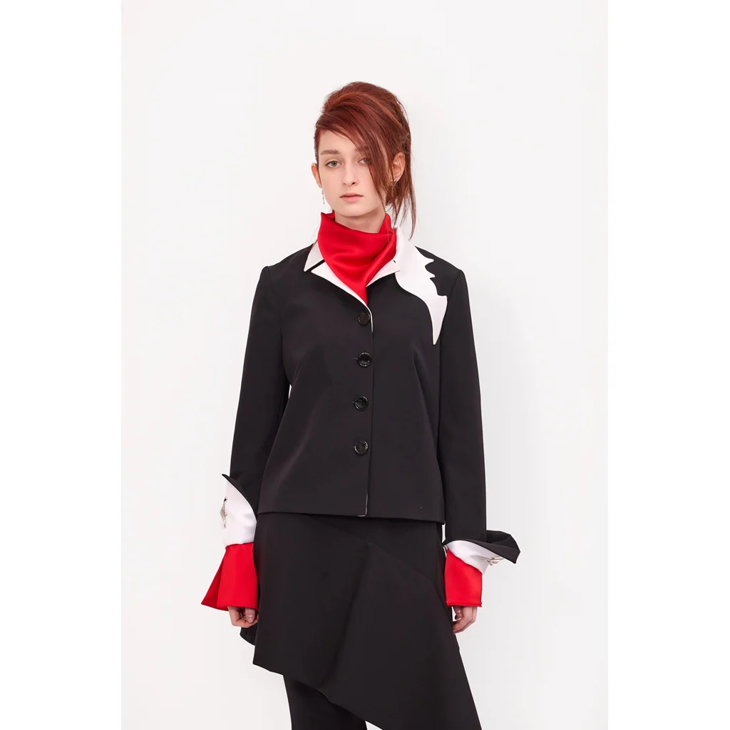 Tailored Cropped Blazer | Black - Image 3
