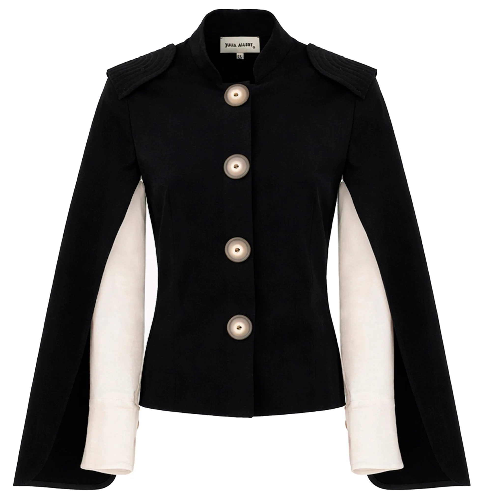 Tailored Structured Cape Blazer Black
