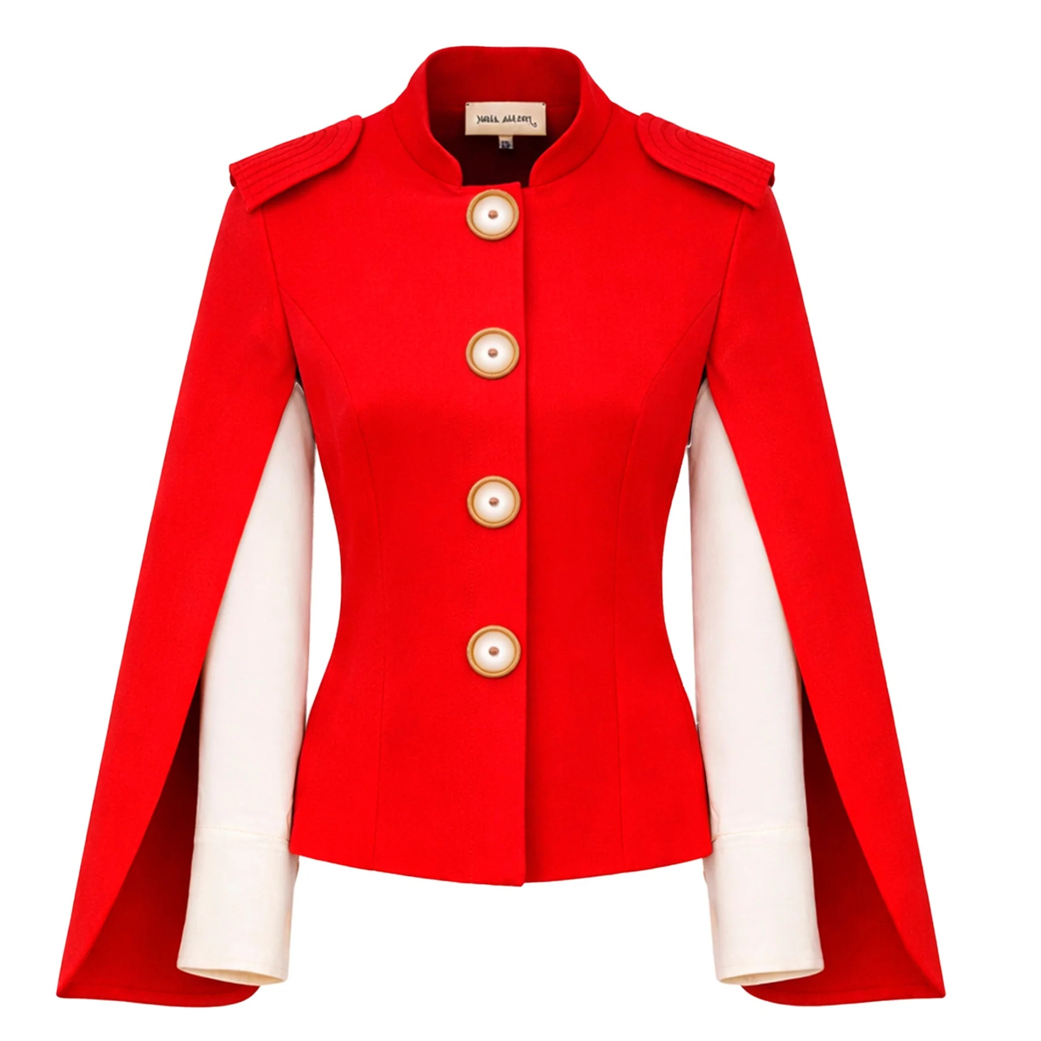Tailored Structured Cape Blazer Red