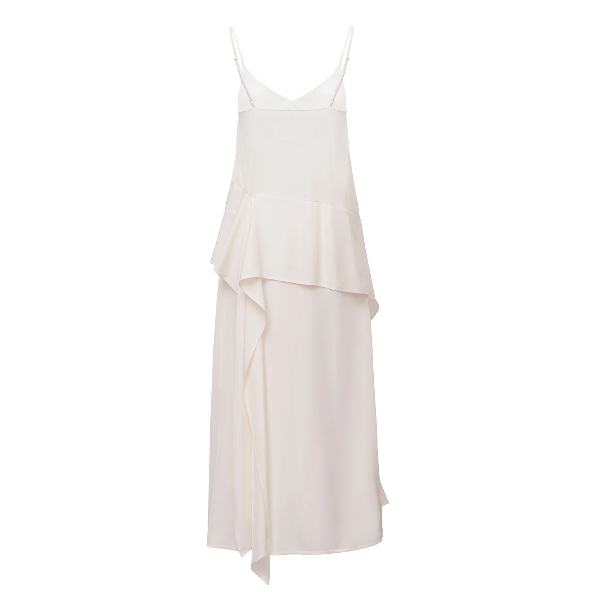 Cream Scarf Detailed Midi Sleeveless Dress - Image 9