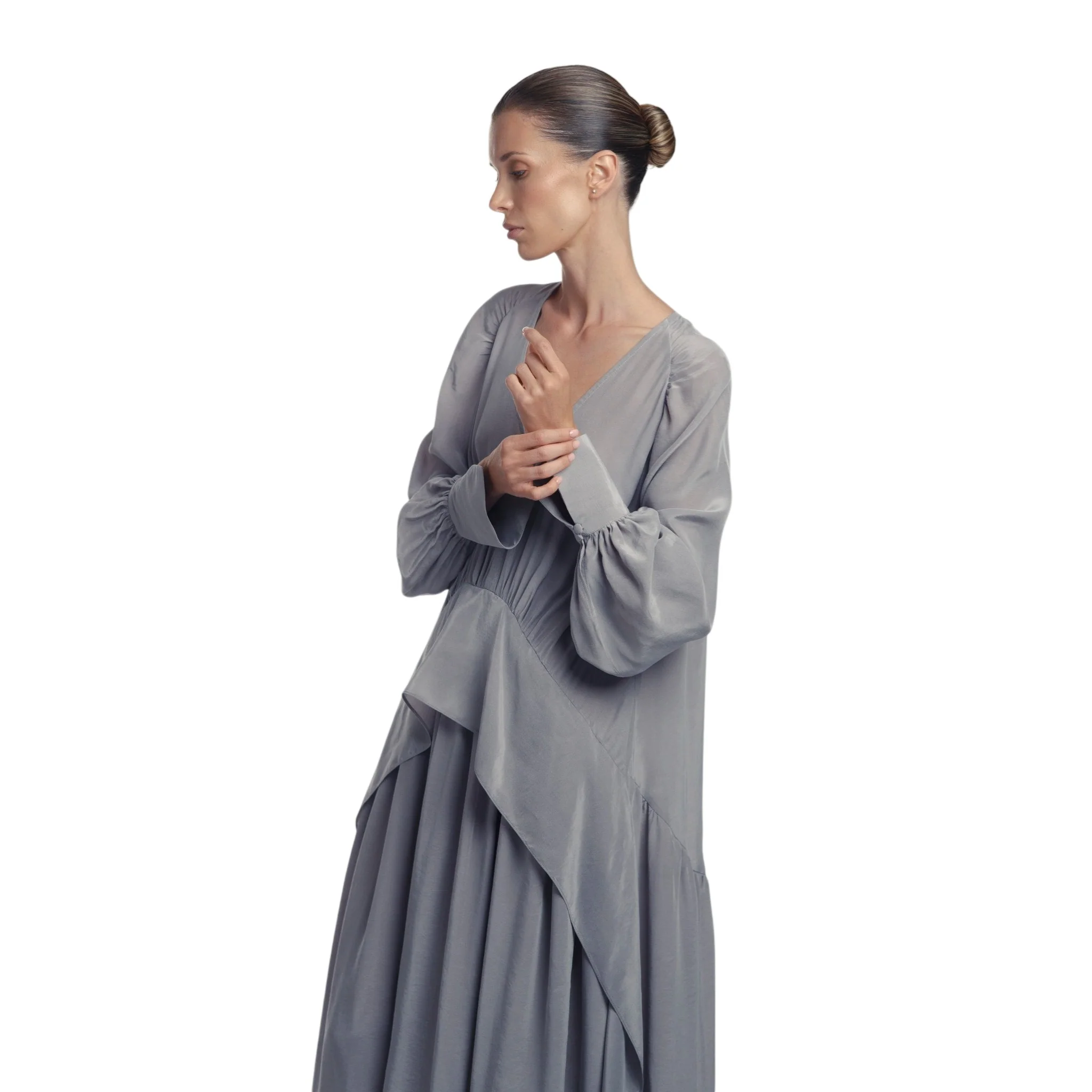 Grey Oversized Cupra Dress - Image 6