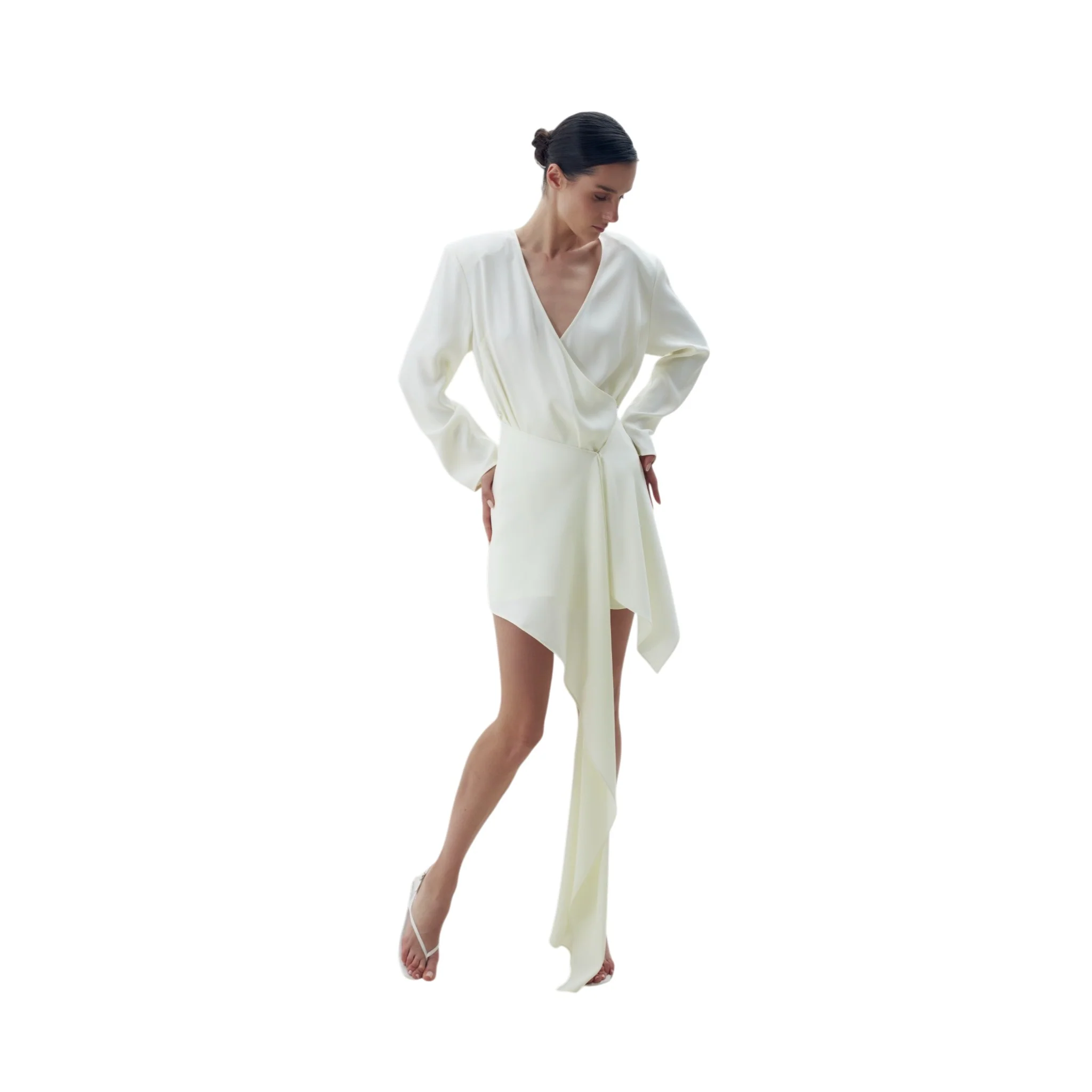 Milk Scarf Detailed Mini Dress - Image 2
