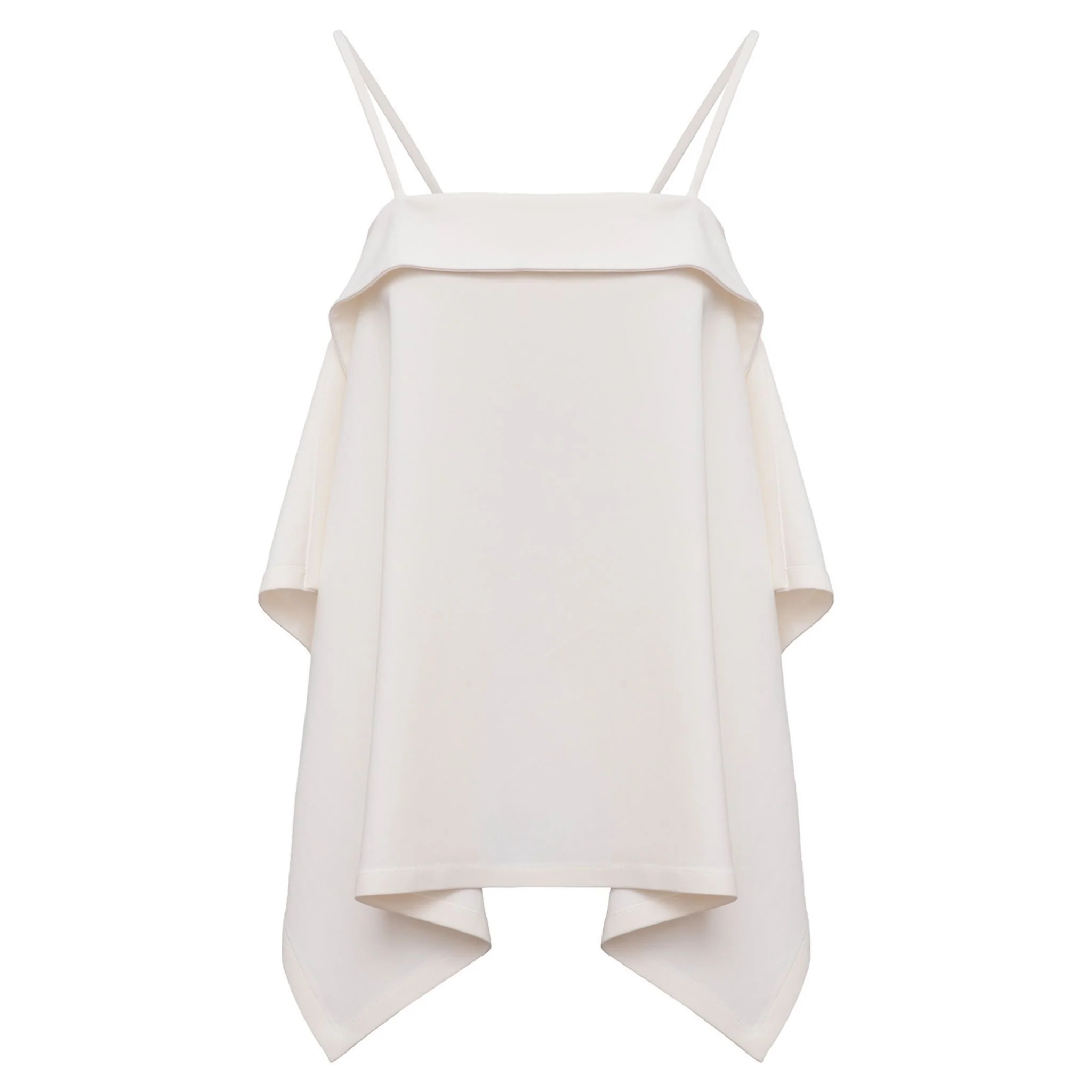 White Draped Fold Top