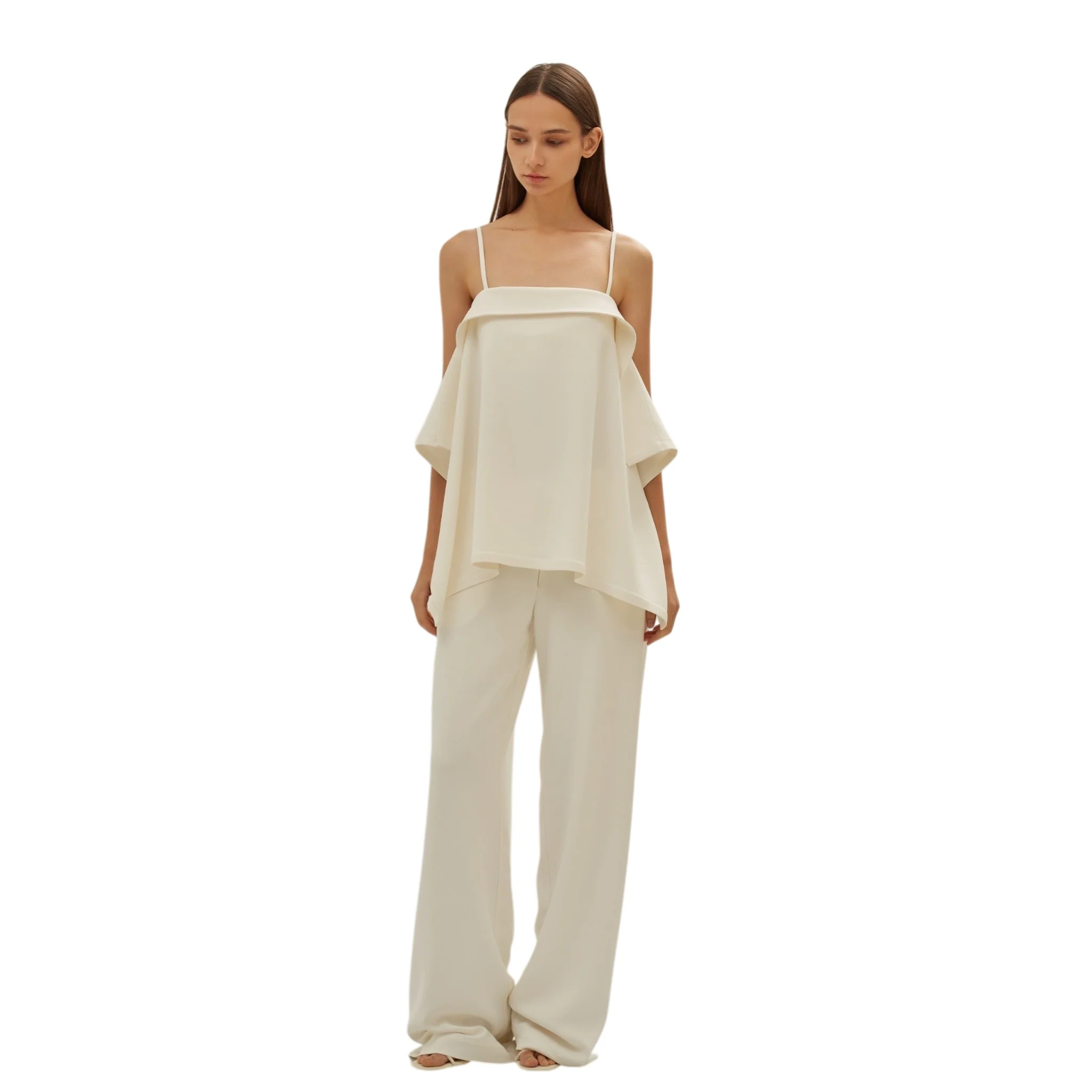White Draped Fold Top - Image 3