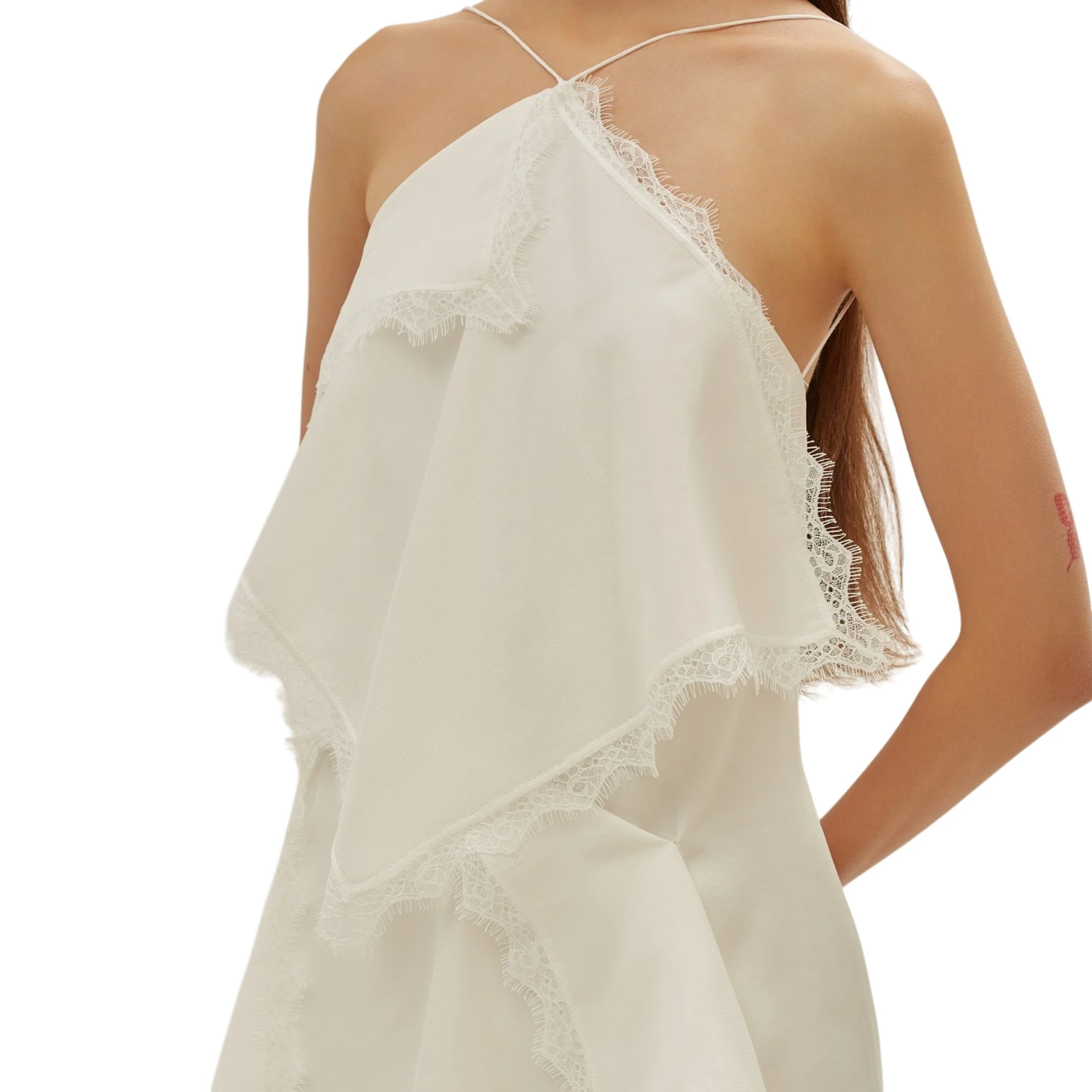 White Draped Scarves Mini Dress - Image 7