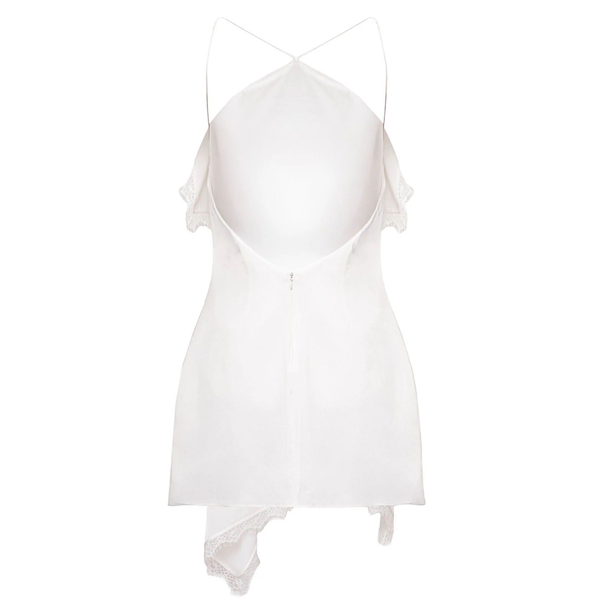White Draped Scarves Mini Dress - Image 9