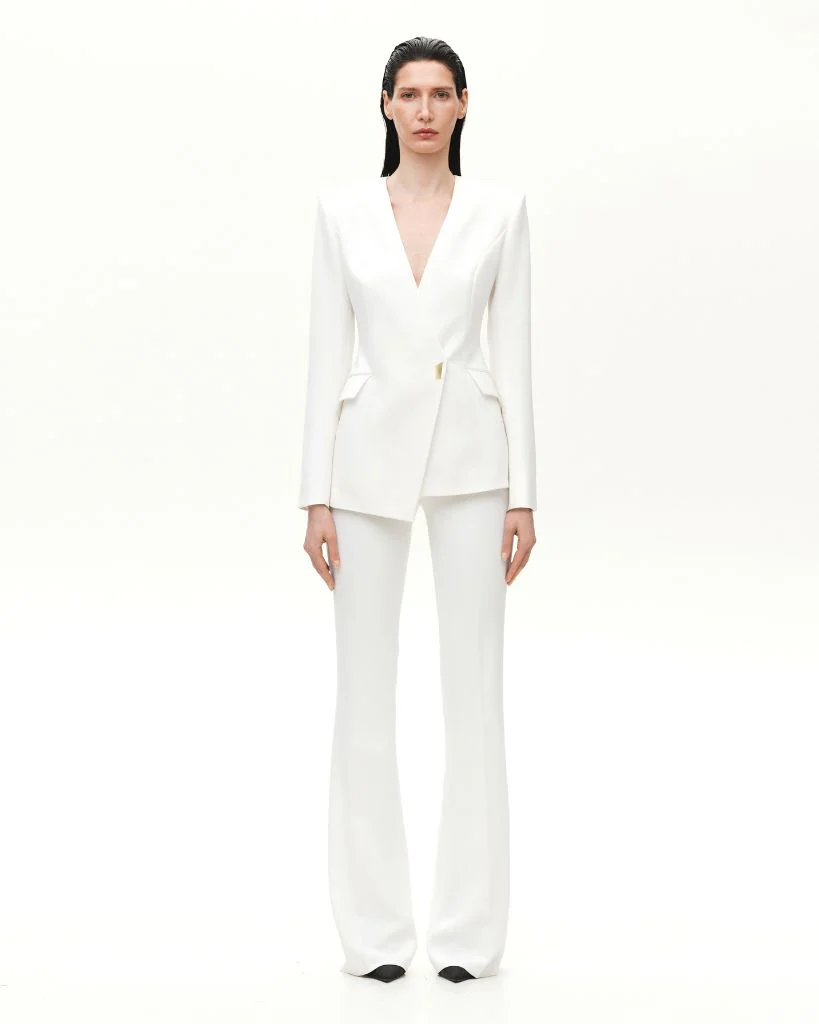 Assymetrical Blazer With Signature Button - Image 3