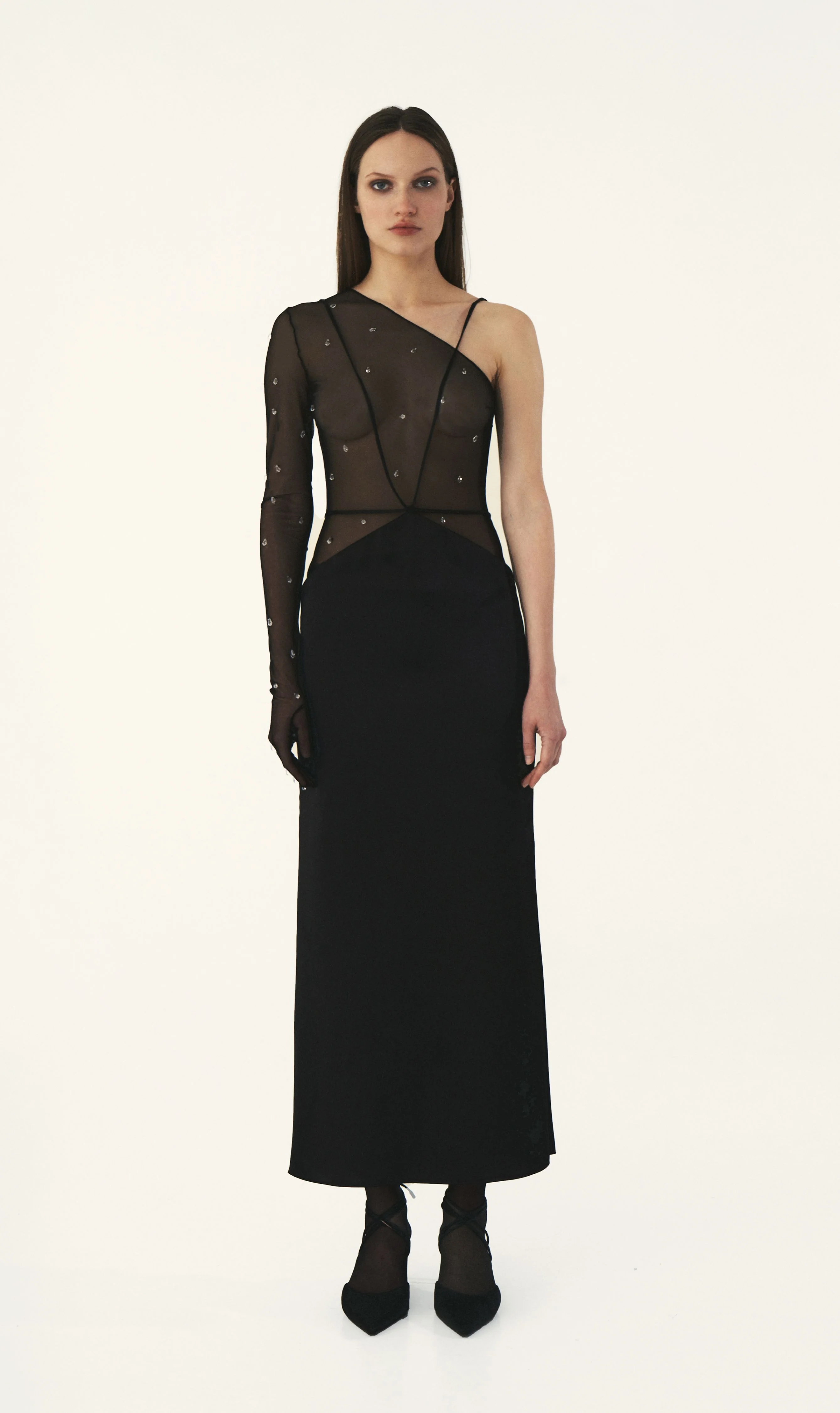 Black Maxi Skirt With Ties - Image 3