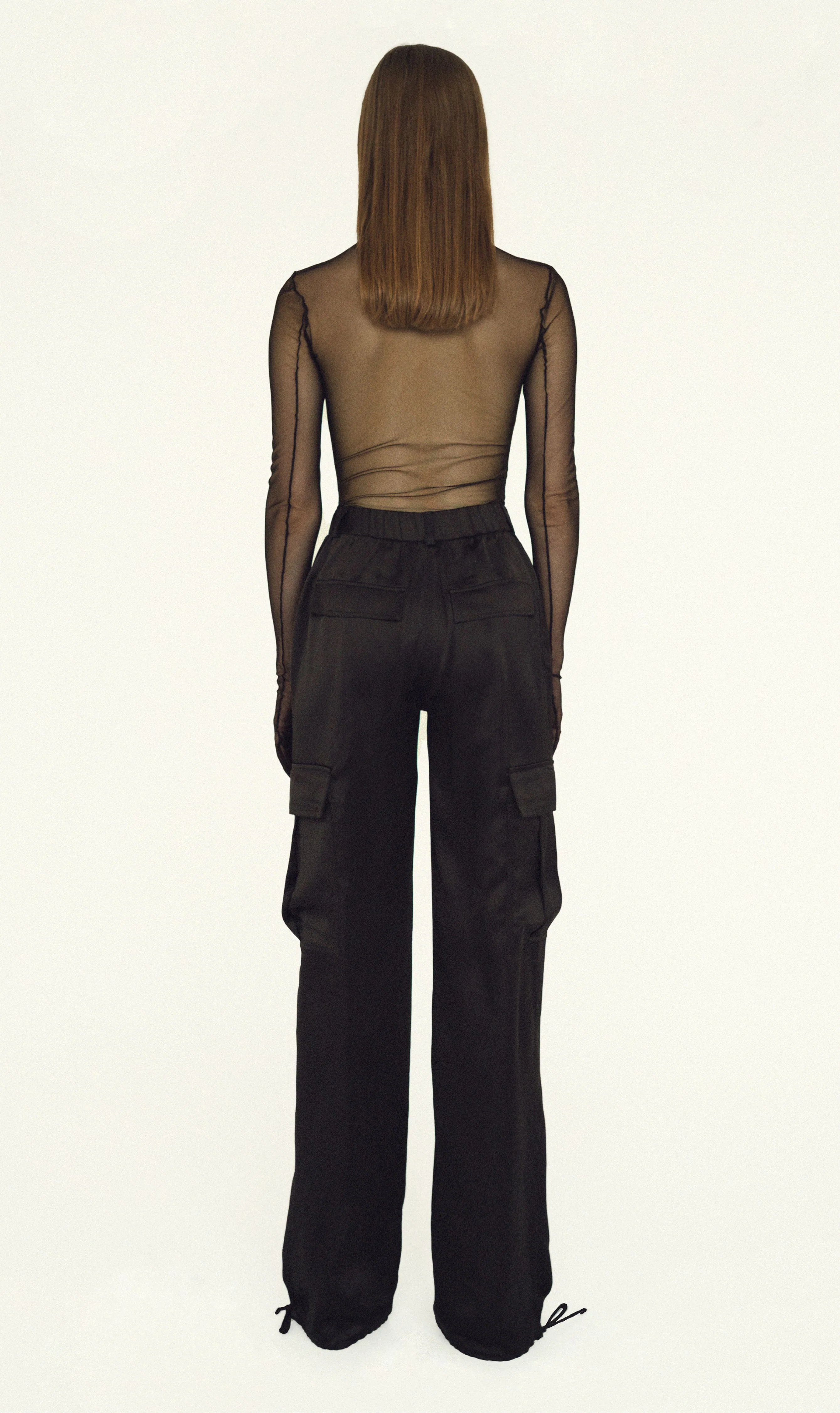 Black Silky Cargo Pants - Image 4