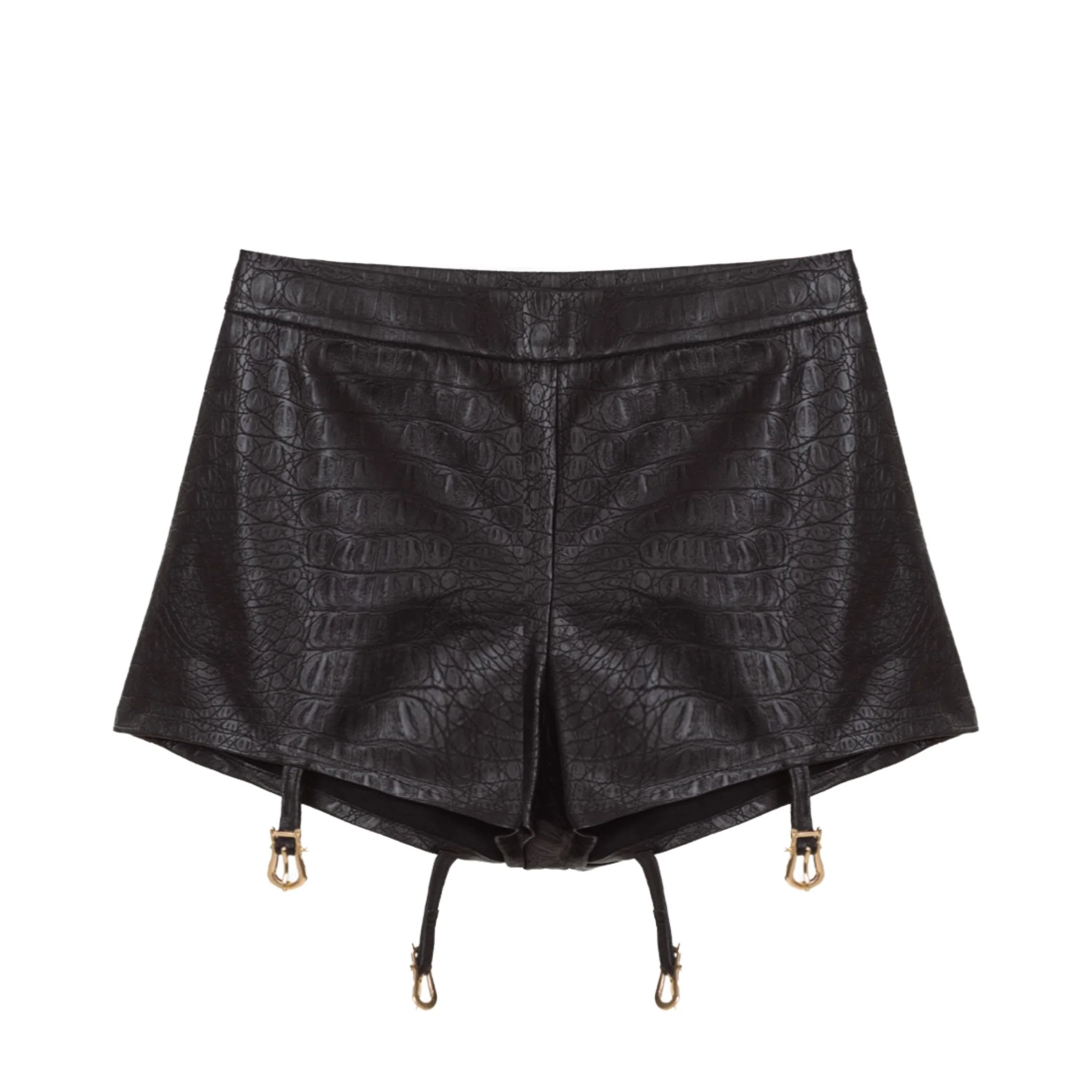 Croco Leather Micro Shorts