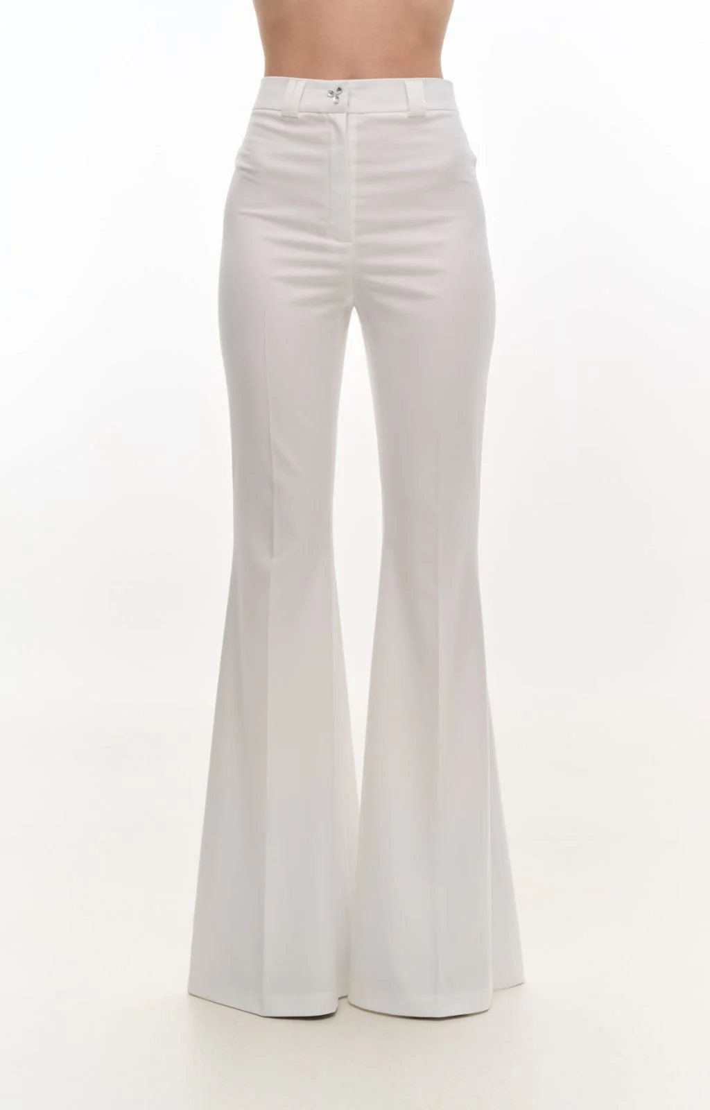 Flared Pants With Crystals | Ecru - Image 4