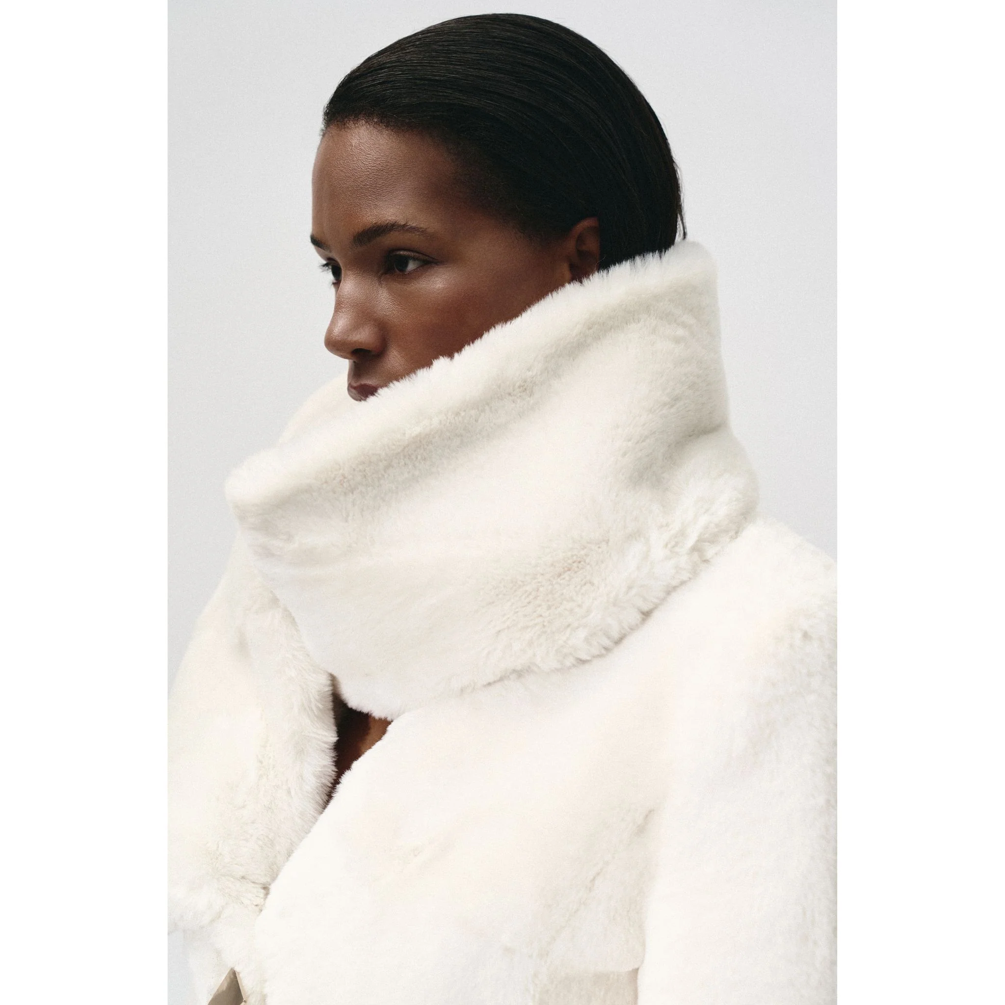 Fur Maxi Coat With Shawl Collar - Image 7