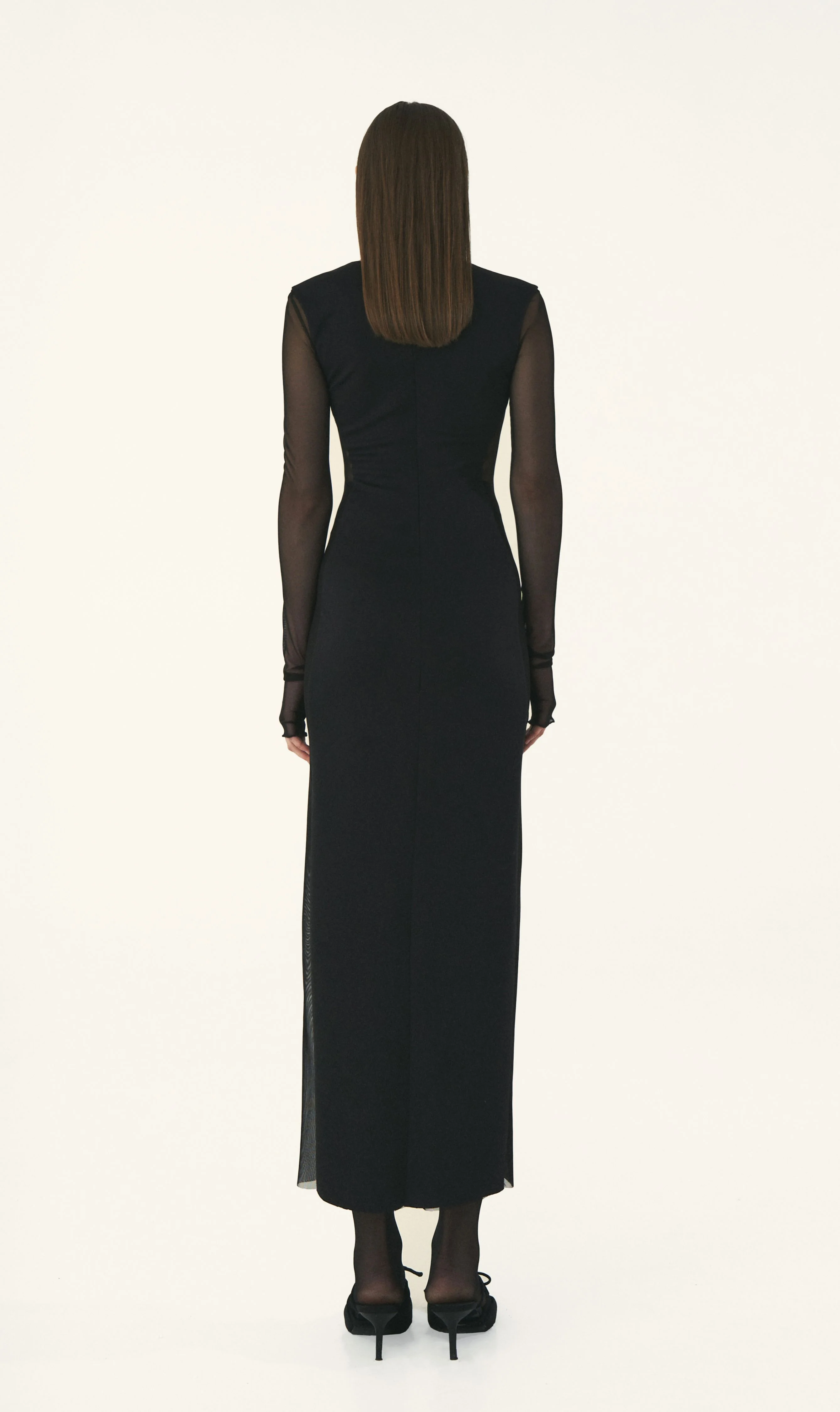 Long Sleeve Maxi Dress With Sheer Sides - Image 5