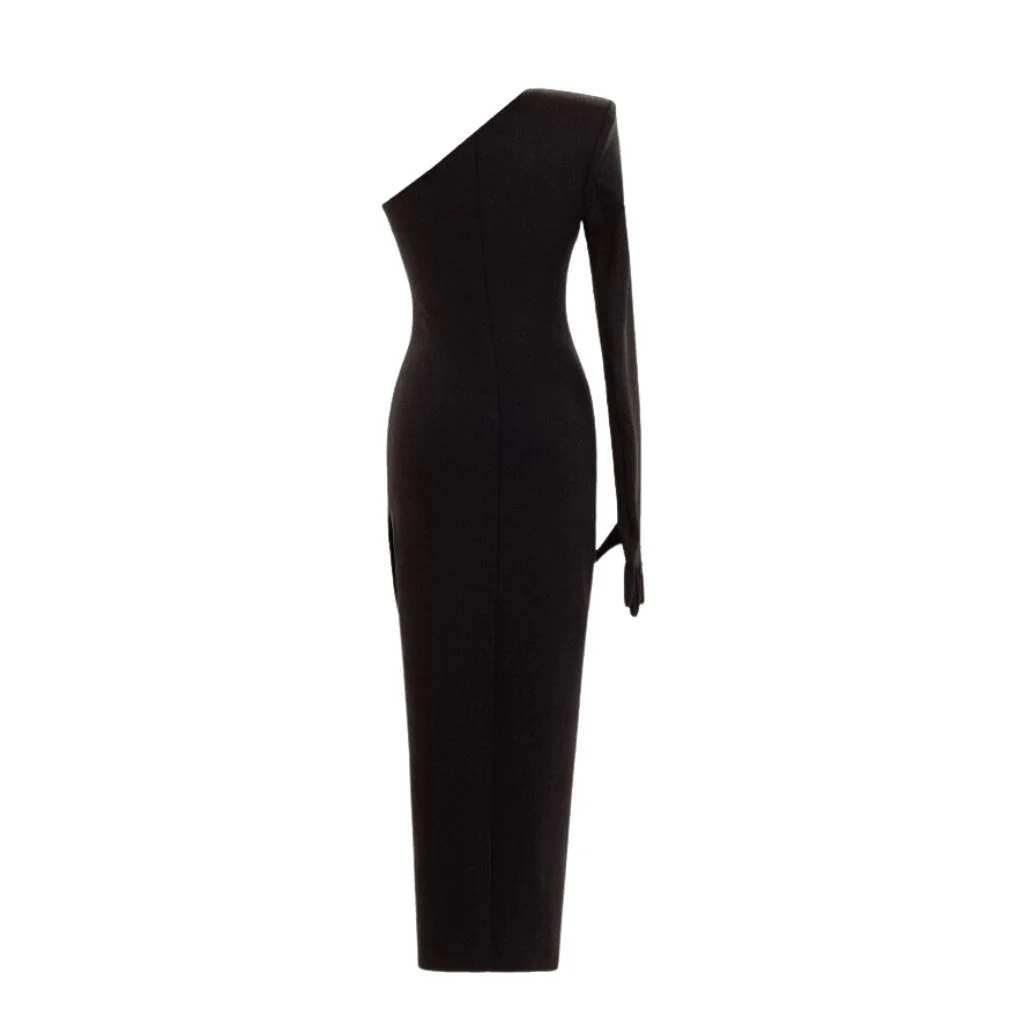 Long Sleeve One Glove Dress With A Cut - Image 2