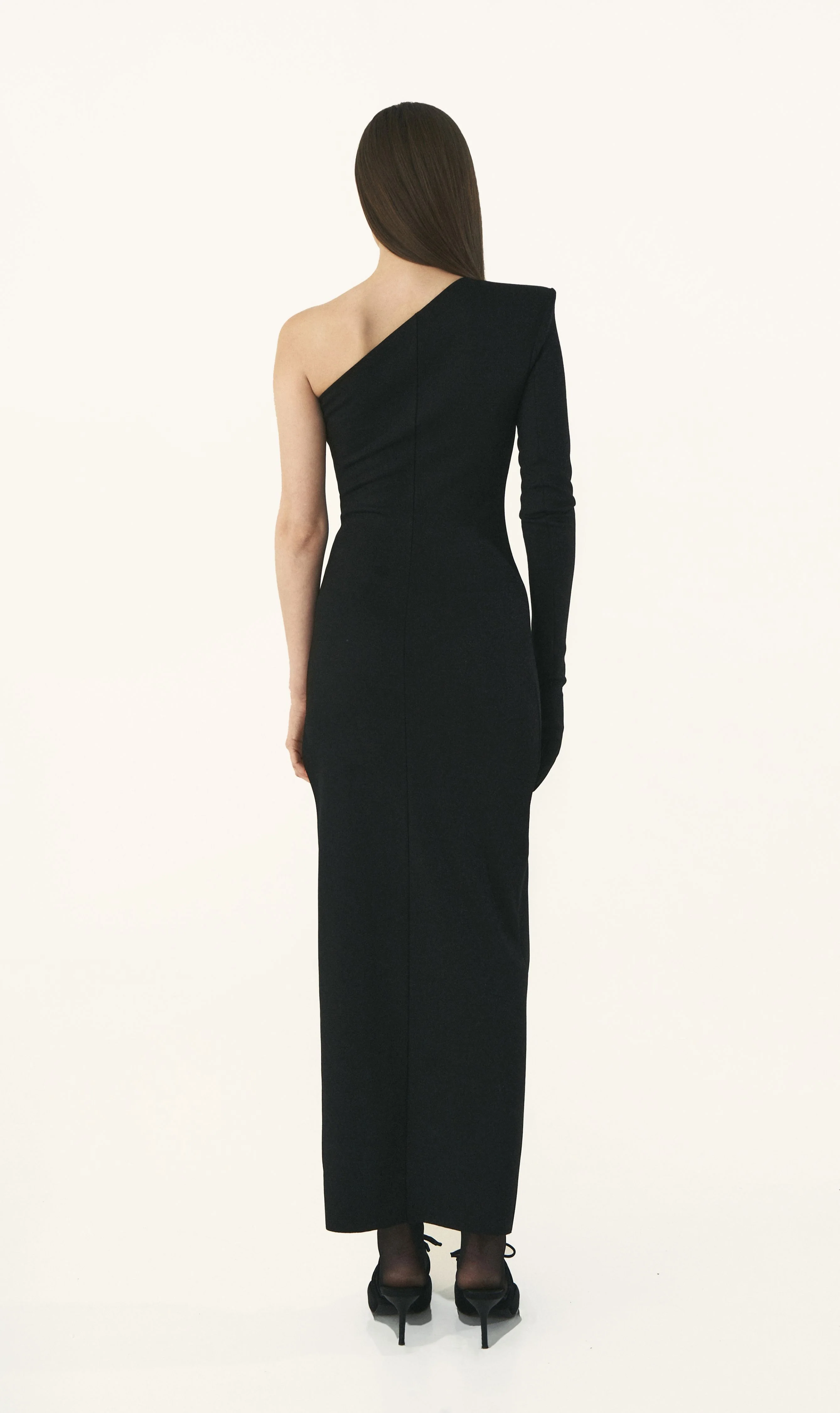 Long Sleeve One Glove Dress With A Cut - Image 4