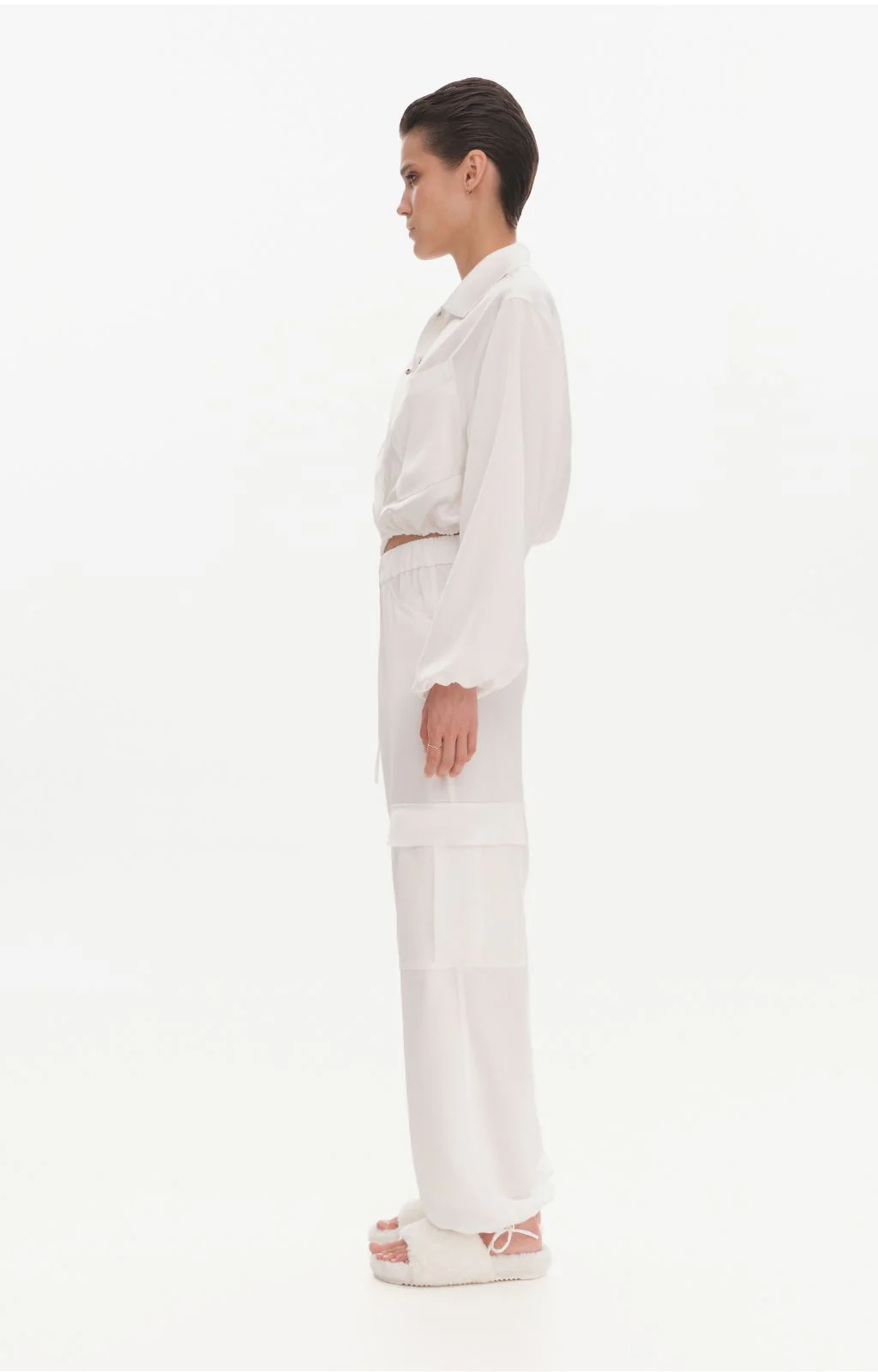 Silky Cargo Pants | Ecru - Image 4
