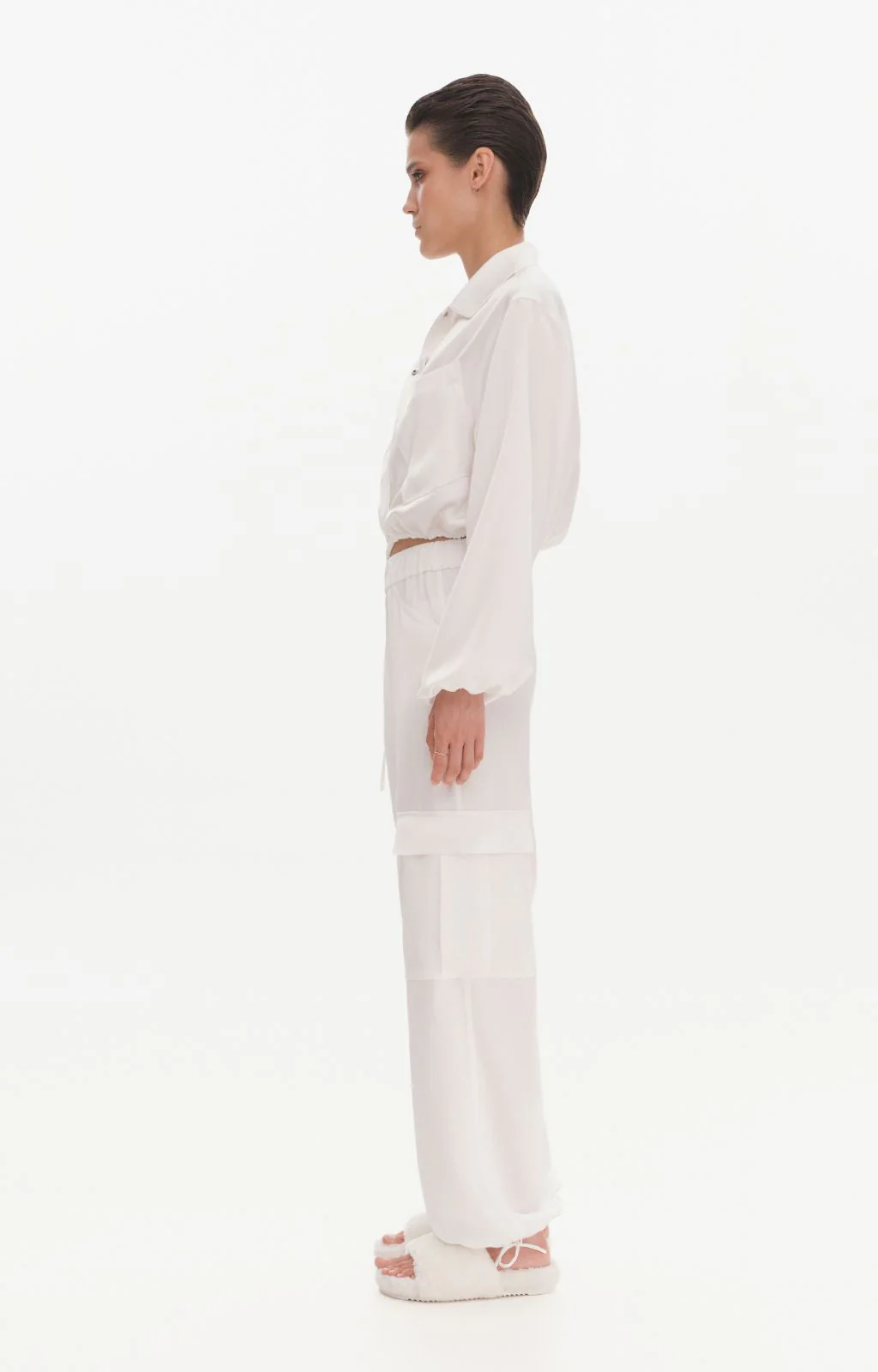 Silky Cargo Jacket | Ecru - Image 3
