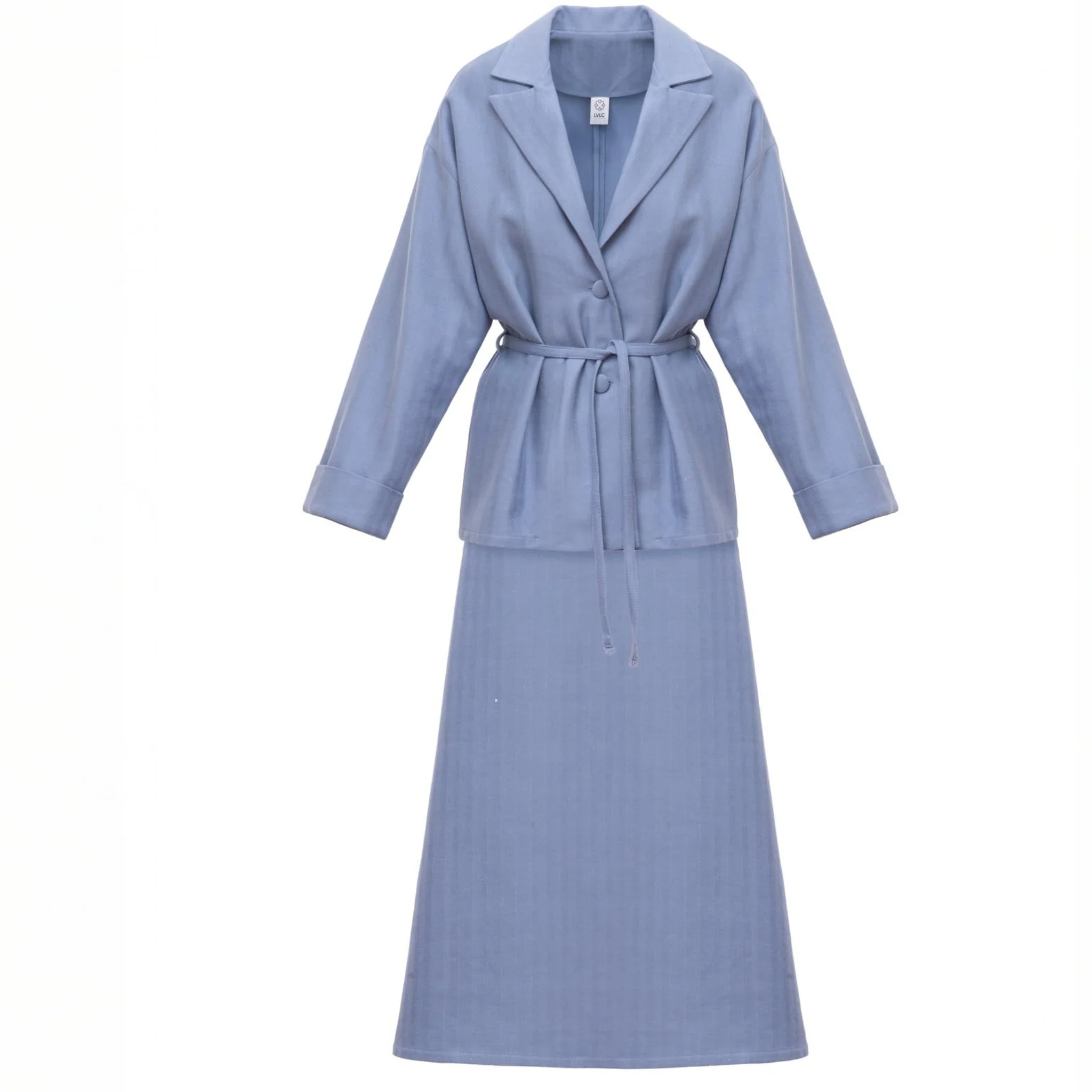 Kimono-Inspired Pale Blue Blazer - Image 5