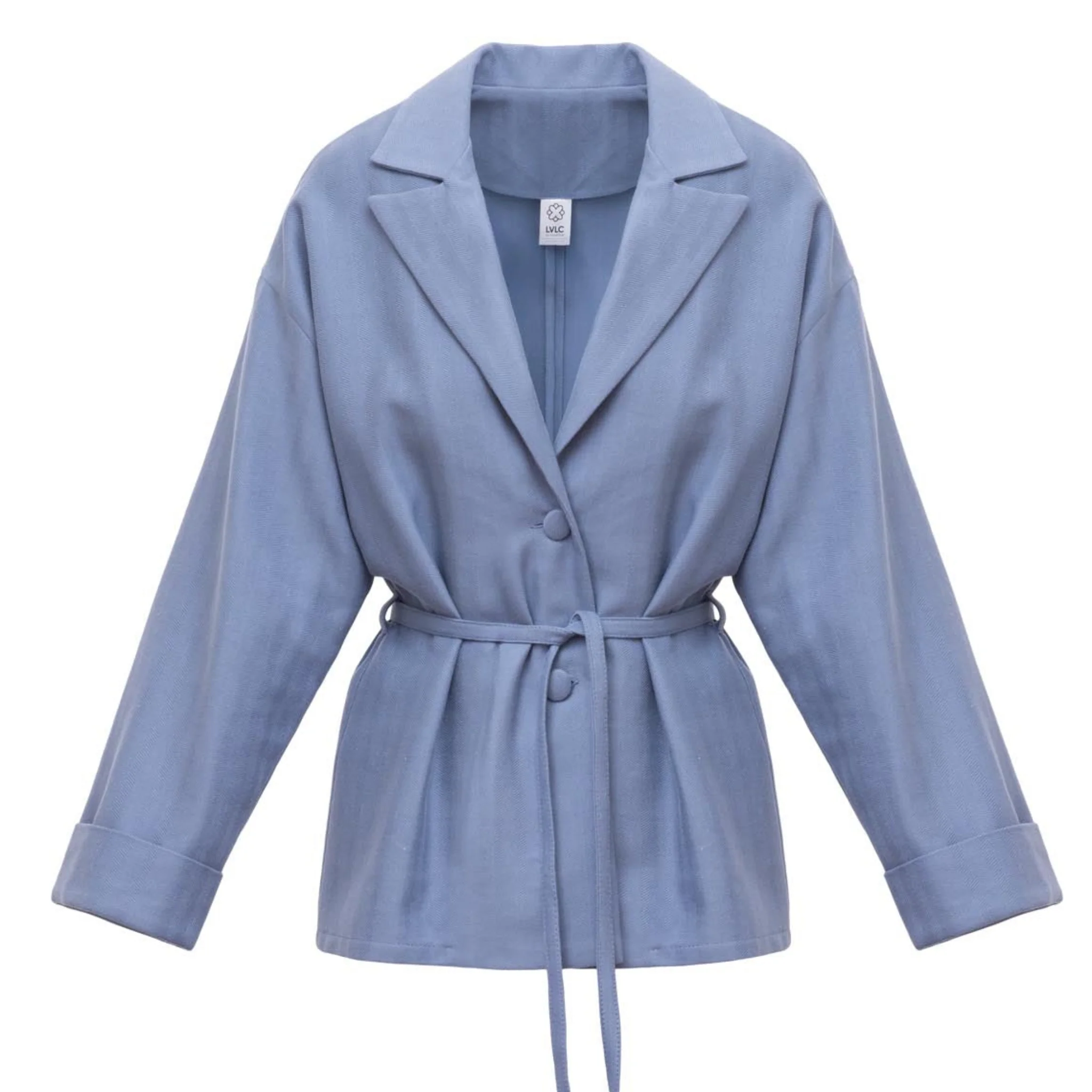 Kimono-Inspired Pale Blue Blazer