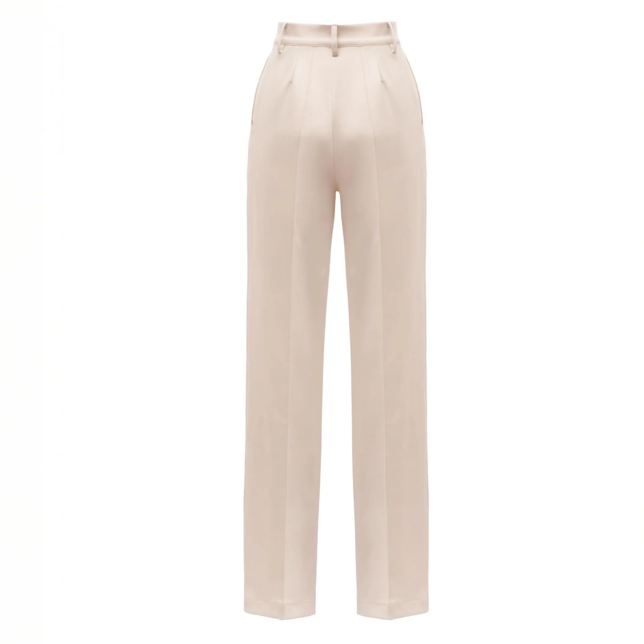 Linear Tailored Crease Beige Trousers - Image 5