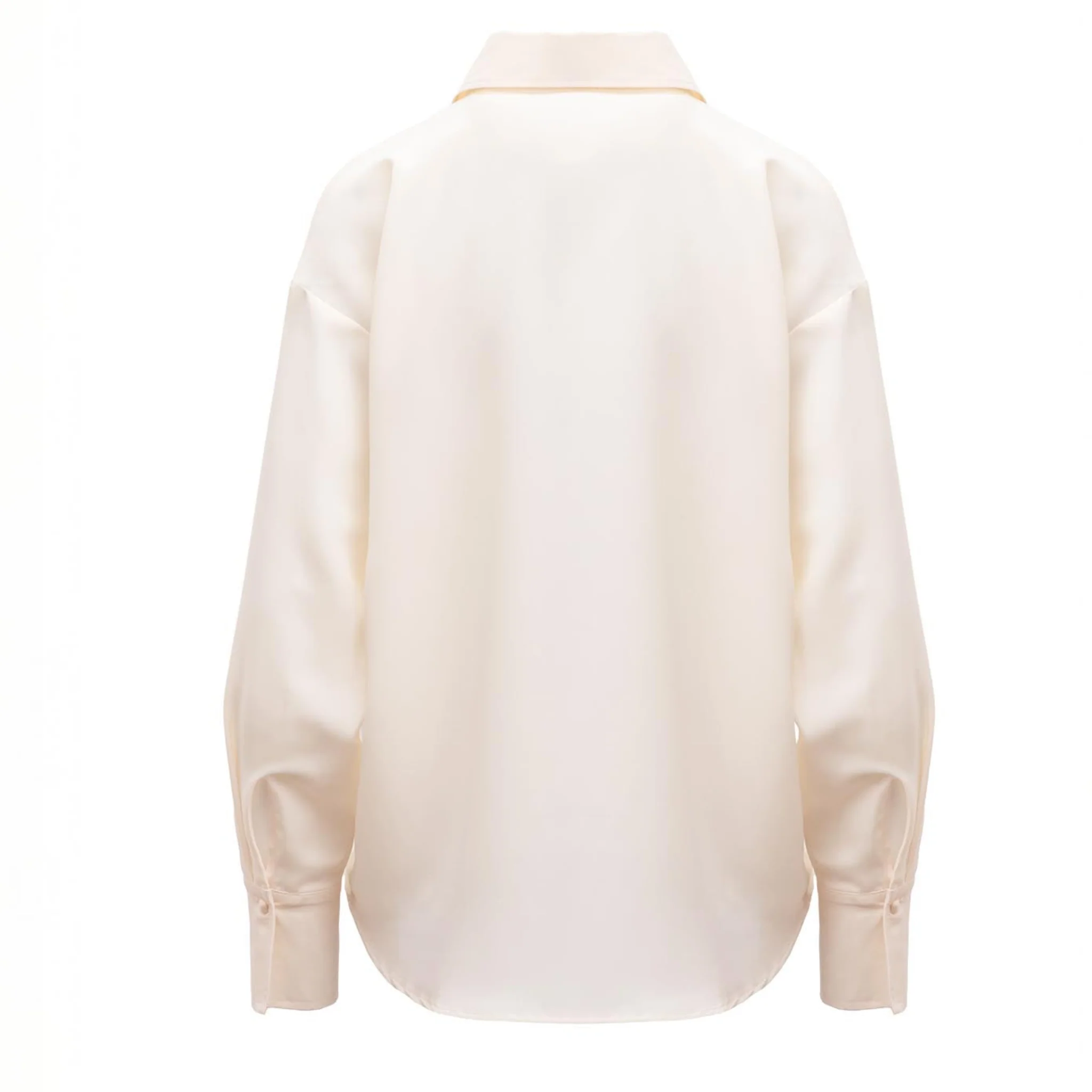 Relaxed Button-Up Cream Blouse - Image 11
