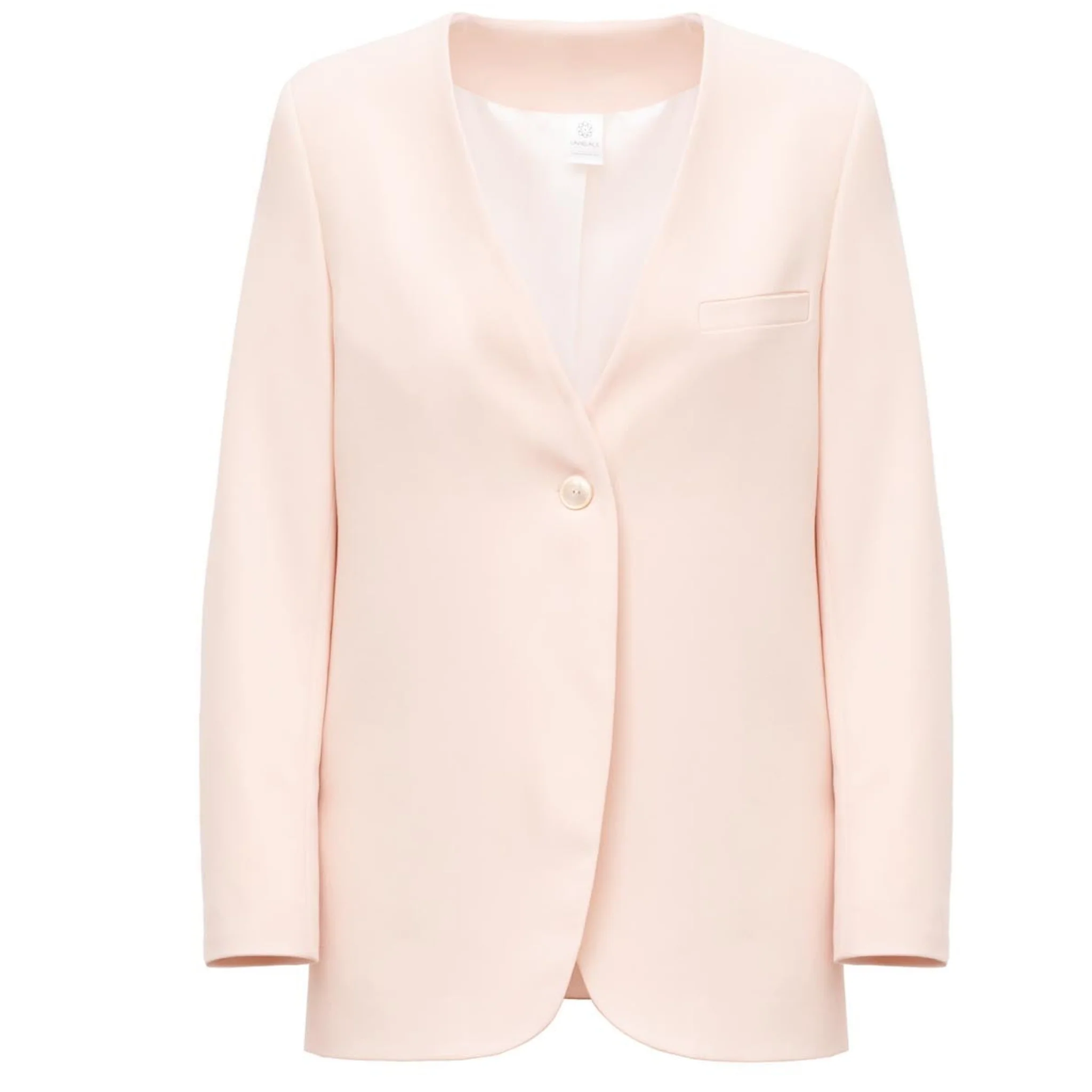Single-Button Blush Peach Blazer
