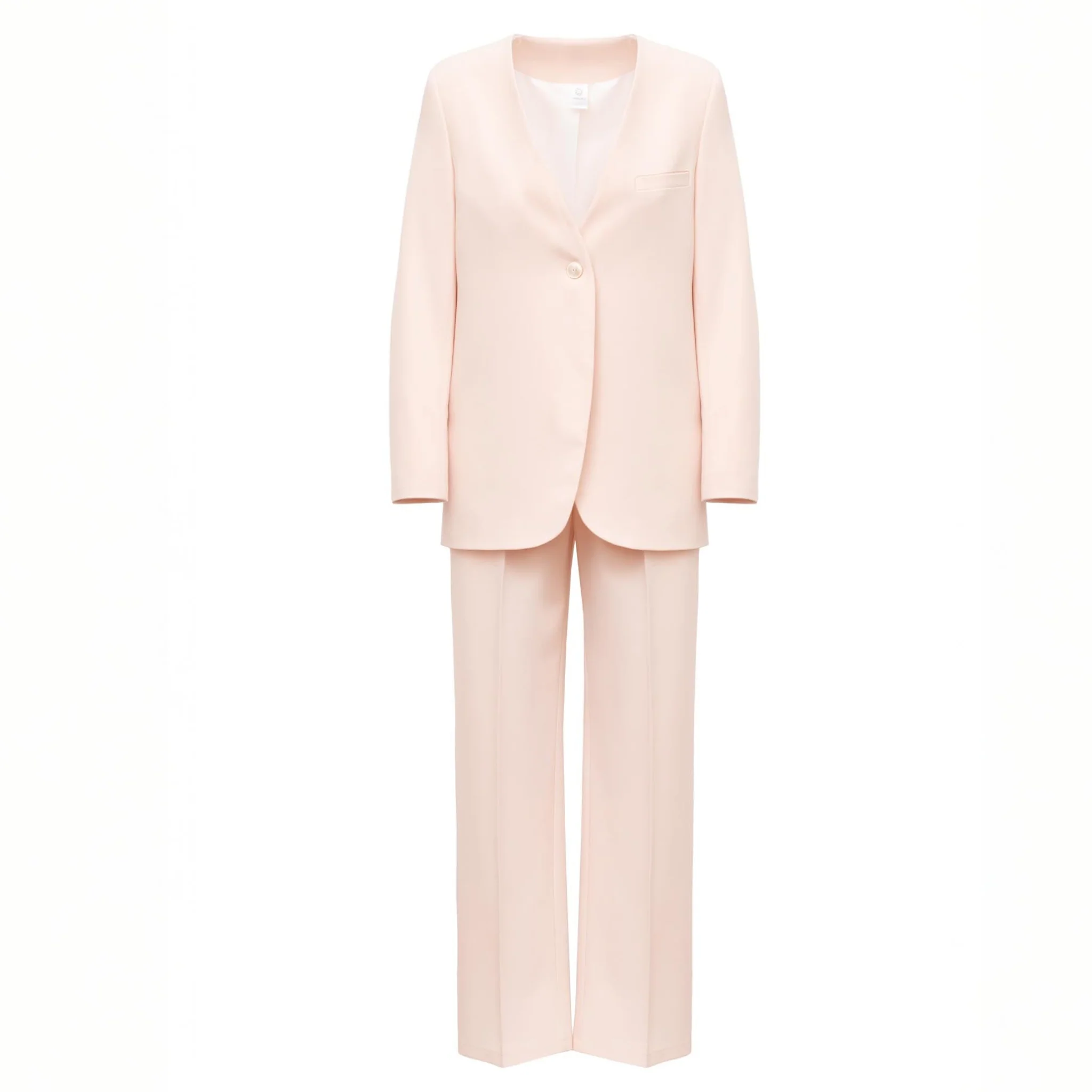 Single-Button Blush Peach Blazer - Image 9