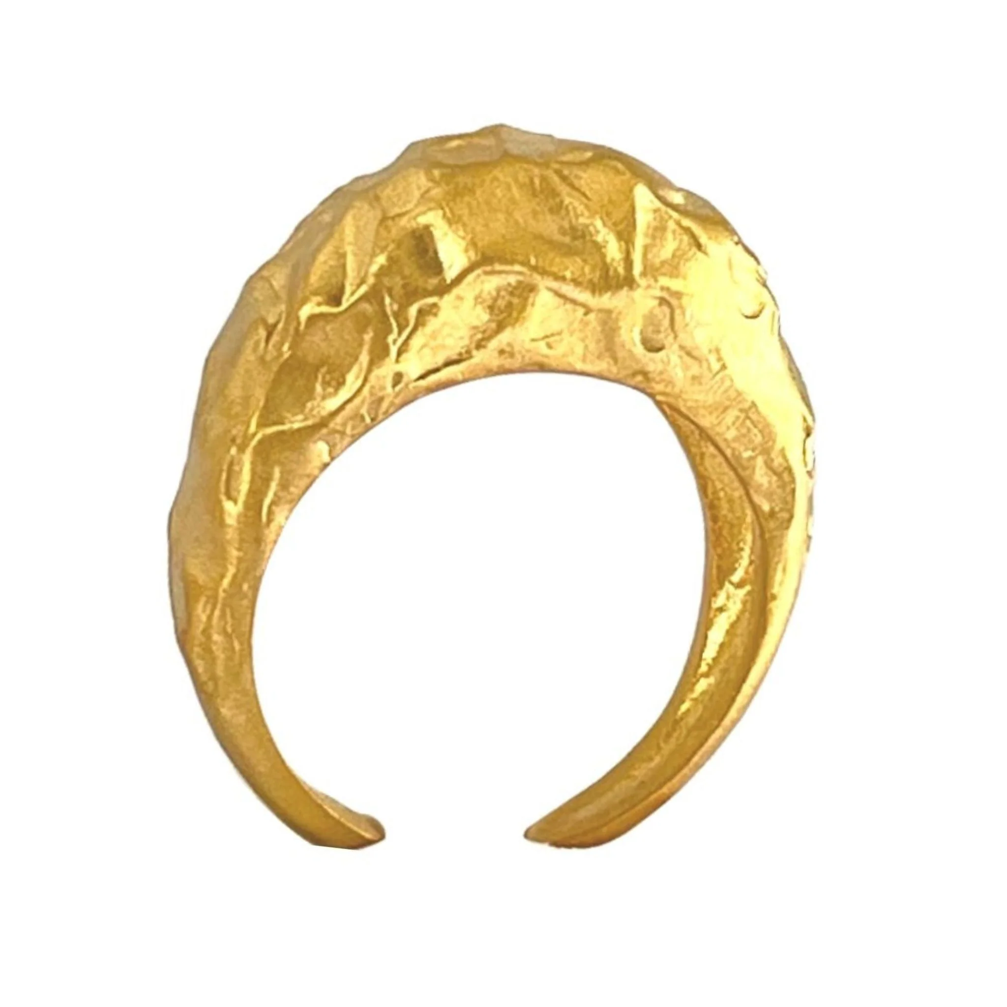 Amorphous Matte Gold Oval Ring