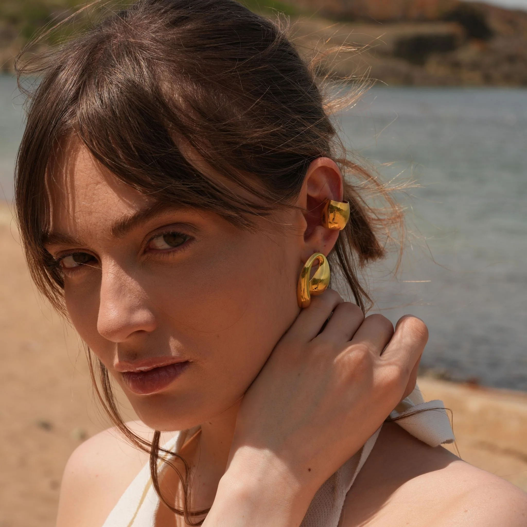Big Ear Cuff Earrings | Gold - Image 4