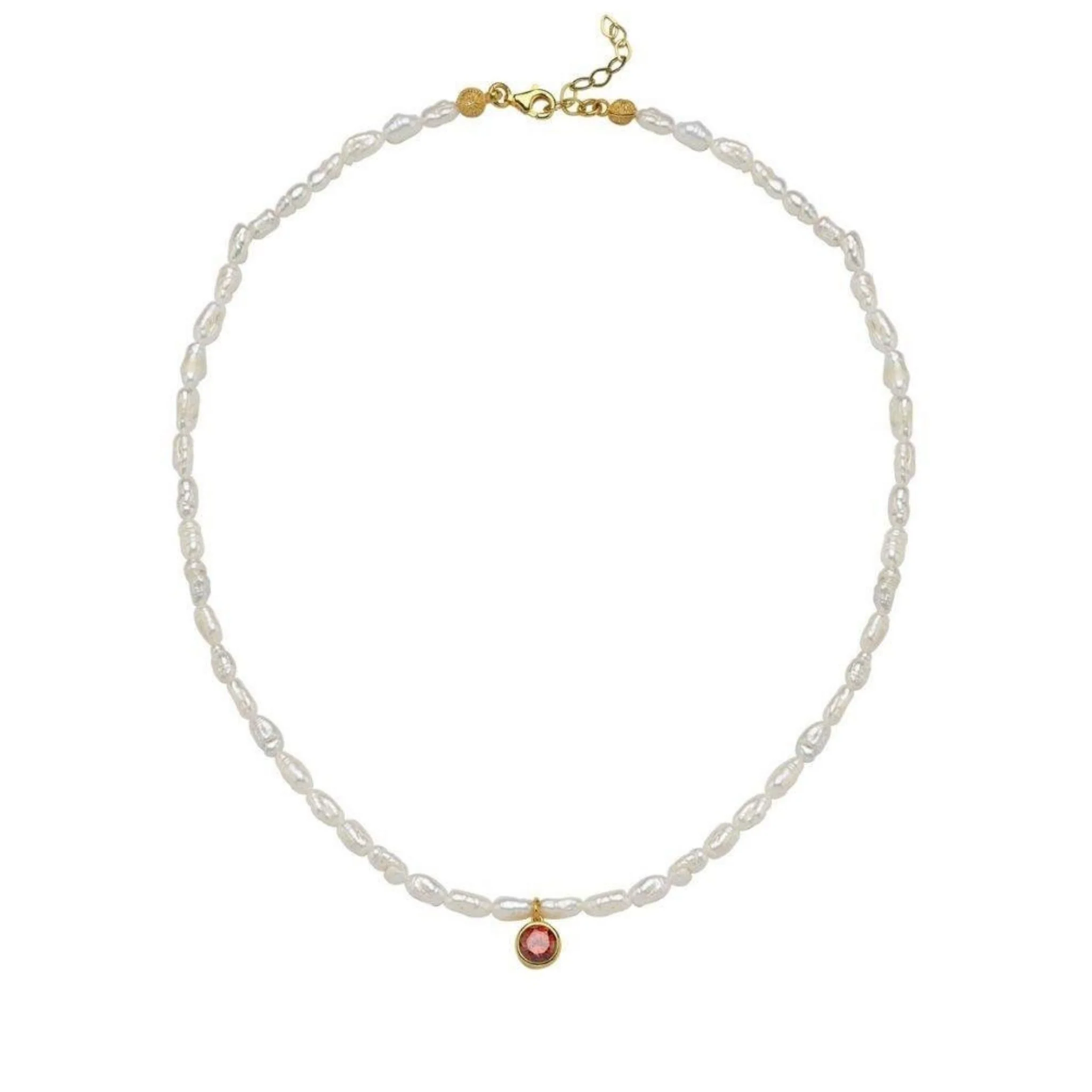 Cosmic Pearl Zodiac Necklace Orange Birthstone