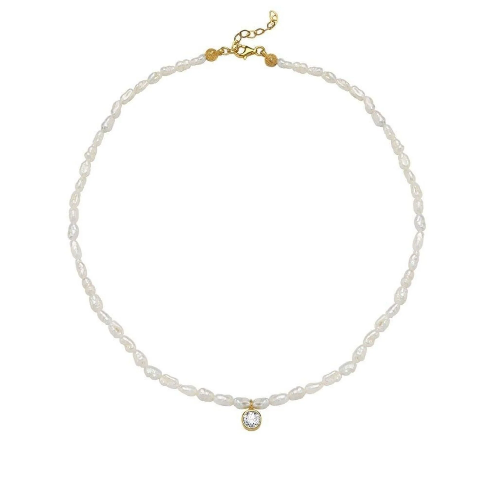 Cosmic Pearl Zodiac Necklace White Birthstone