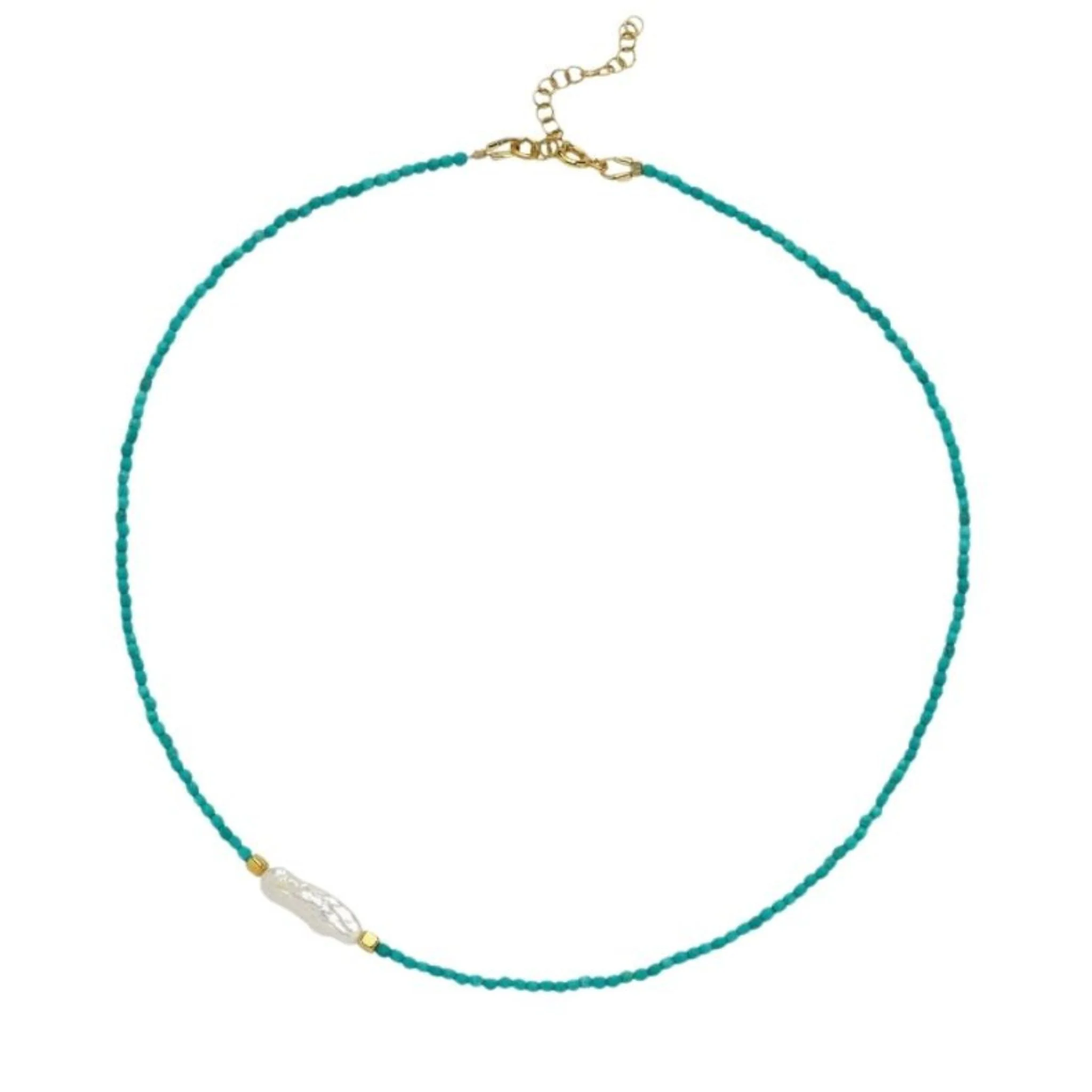 Meg Turquoise Small Pearl Necklace