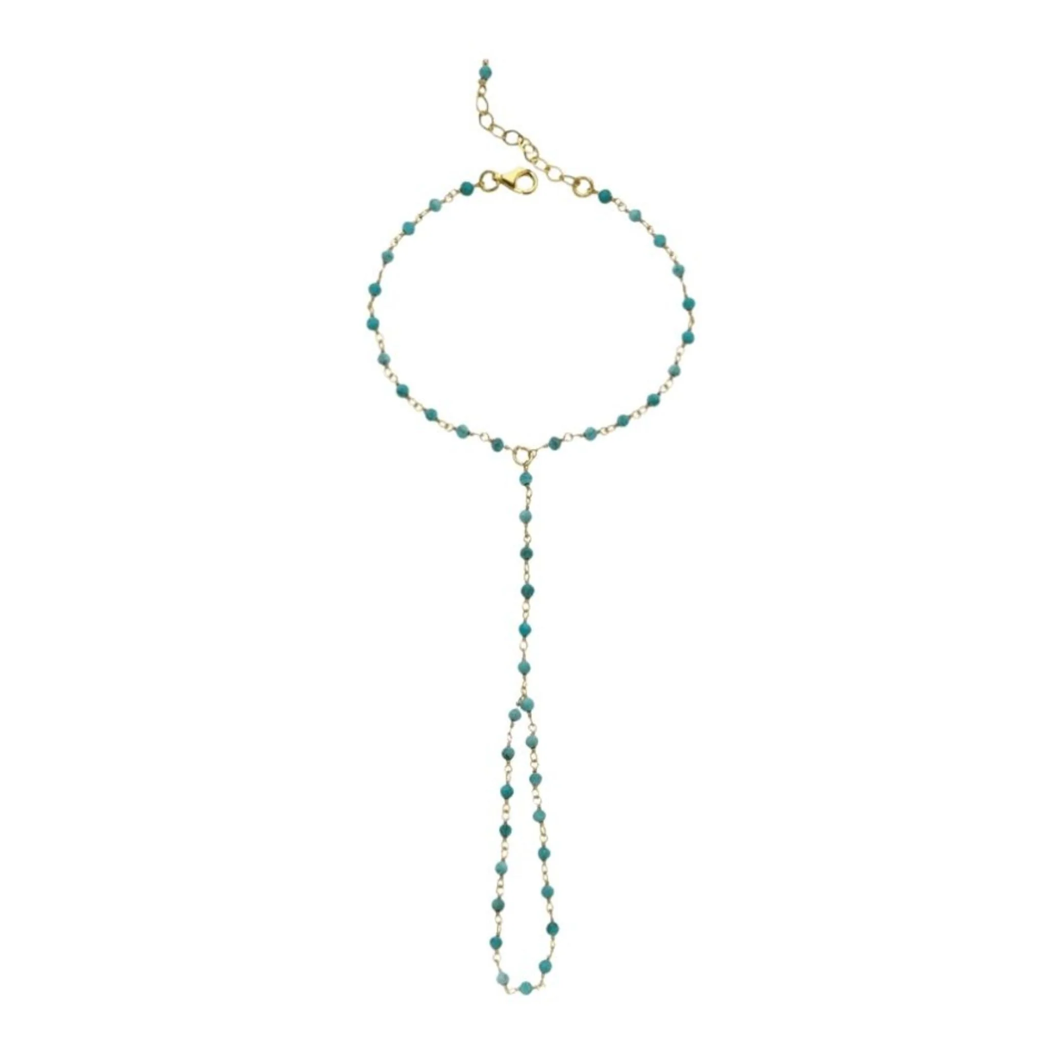 Nomi Turquoise Hand Chain Shahmaran Bracelet