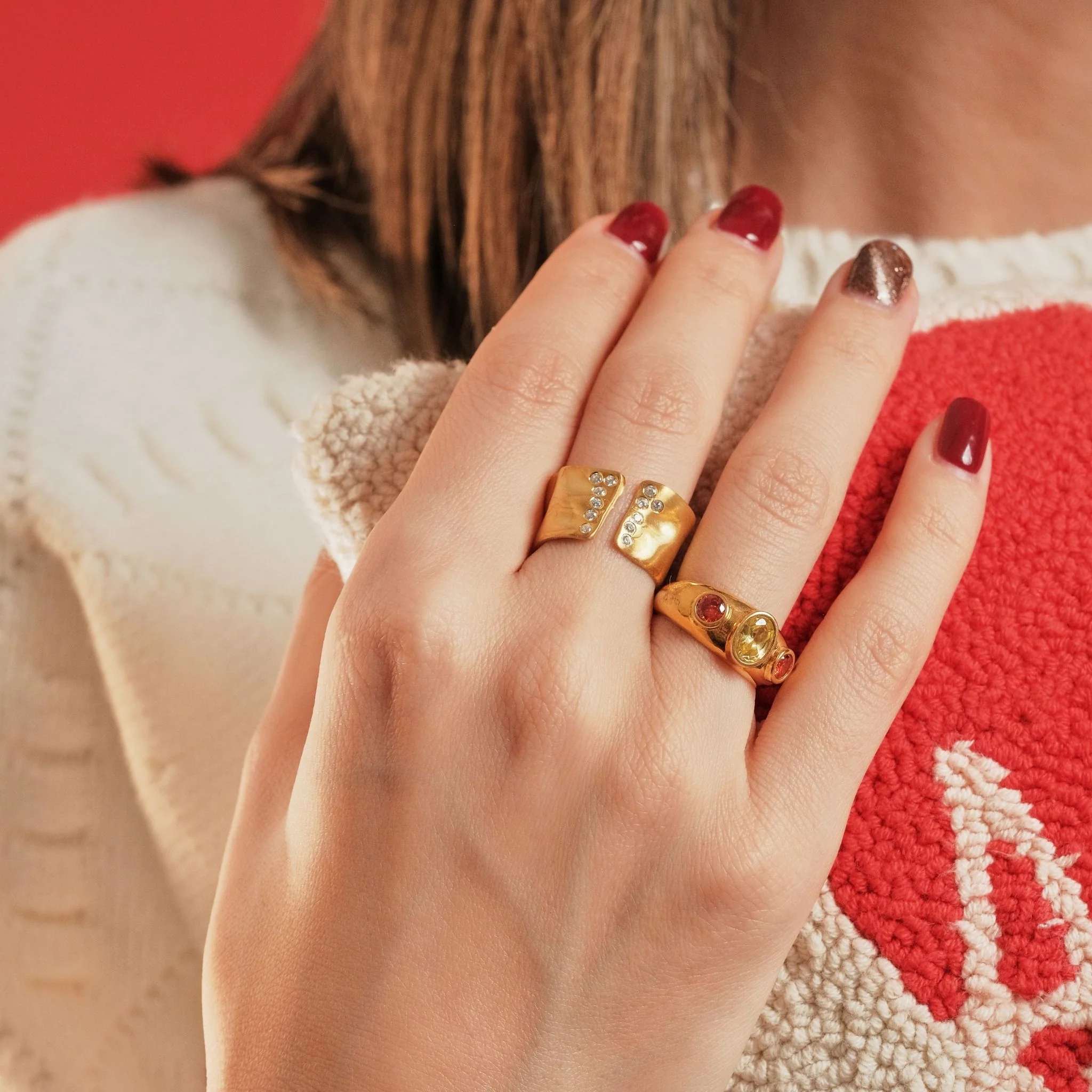 Orange Yellow Stone Signet Ring - Image 4