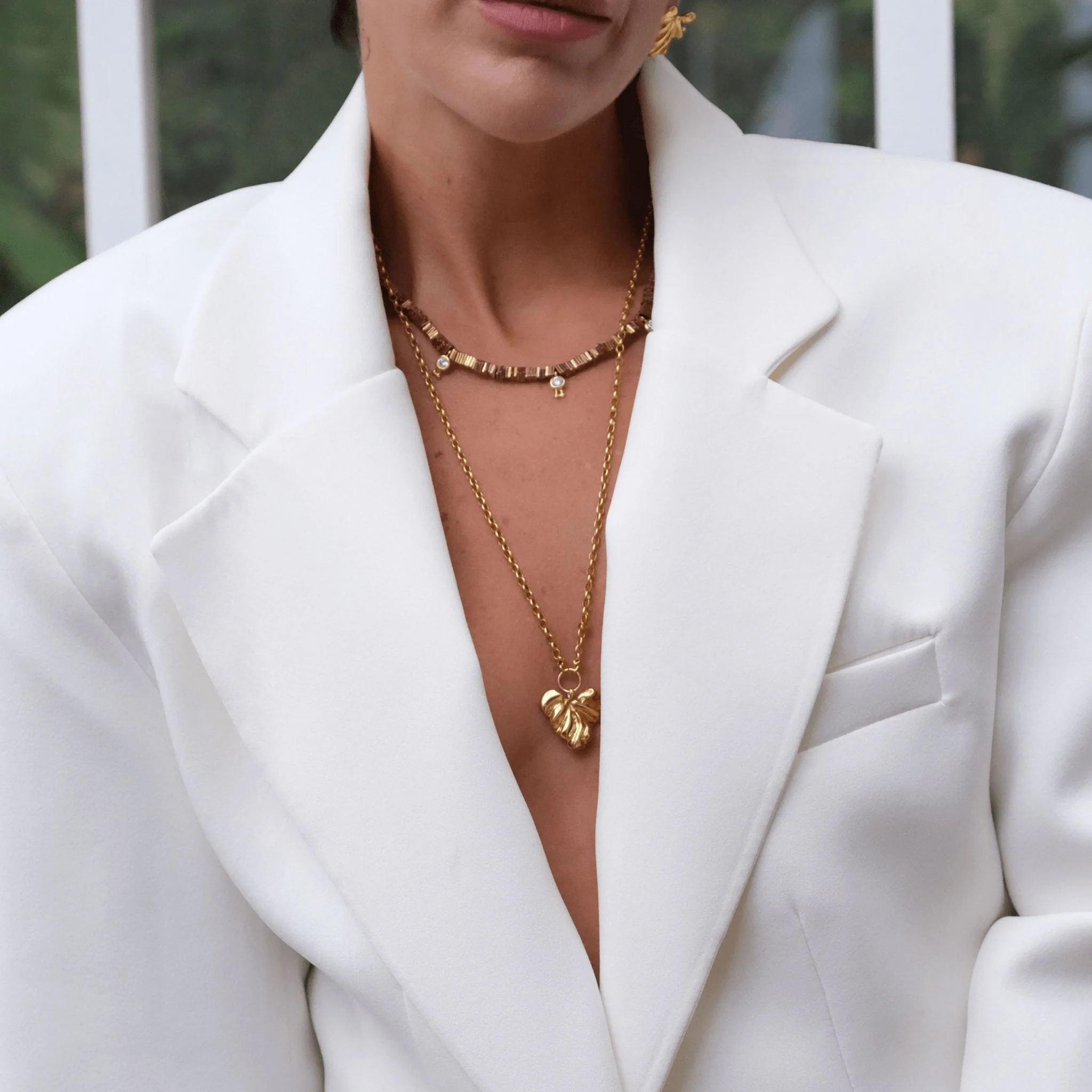 Patterned Heart Necklace | Gold - Image 4