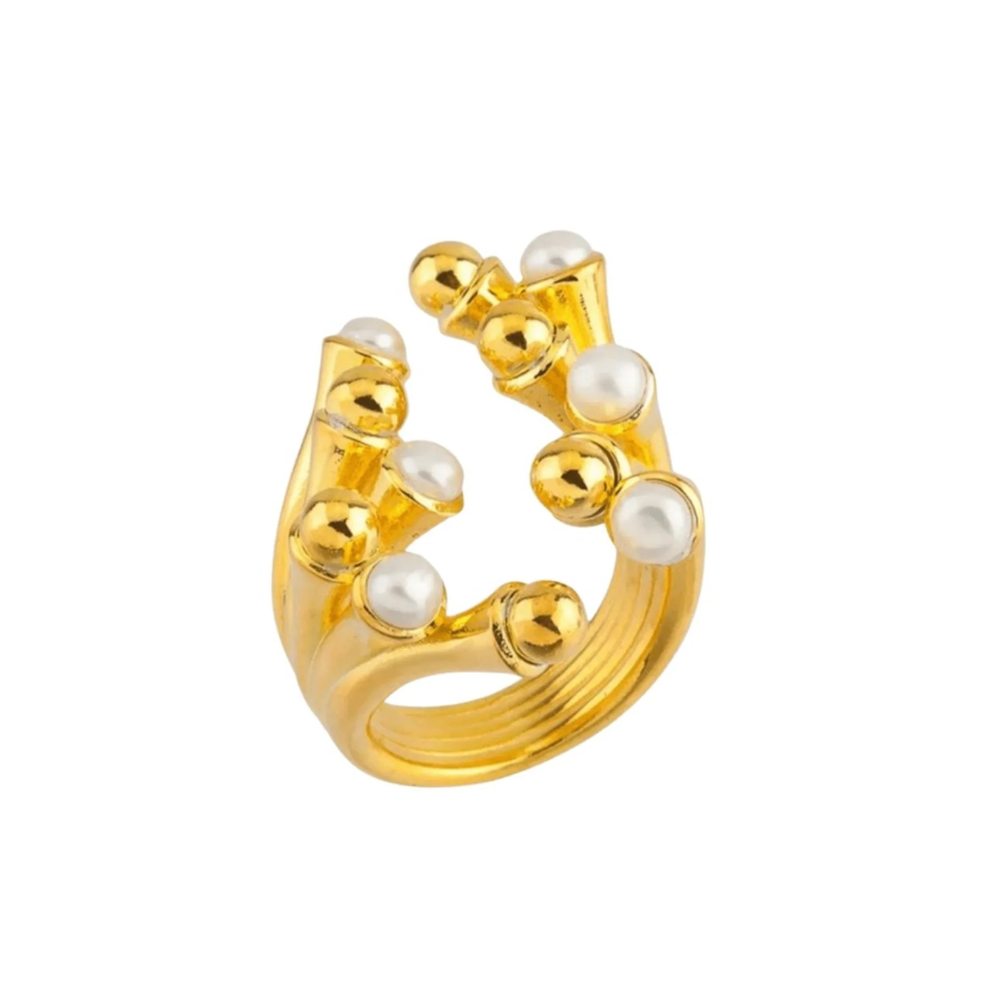 Pearl Cage Ring | Gold