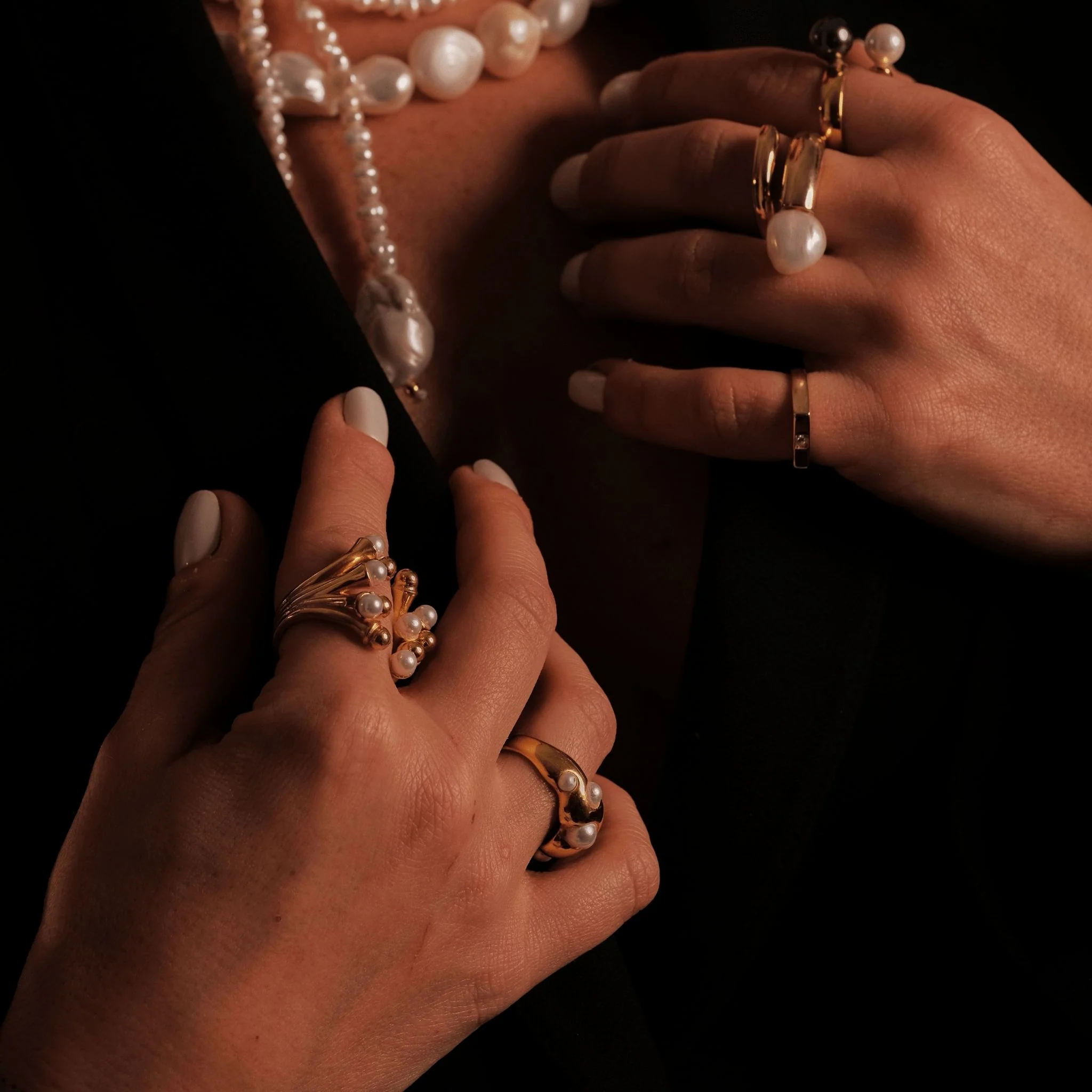 Pearl Cage Ring | Gold - Image 2