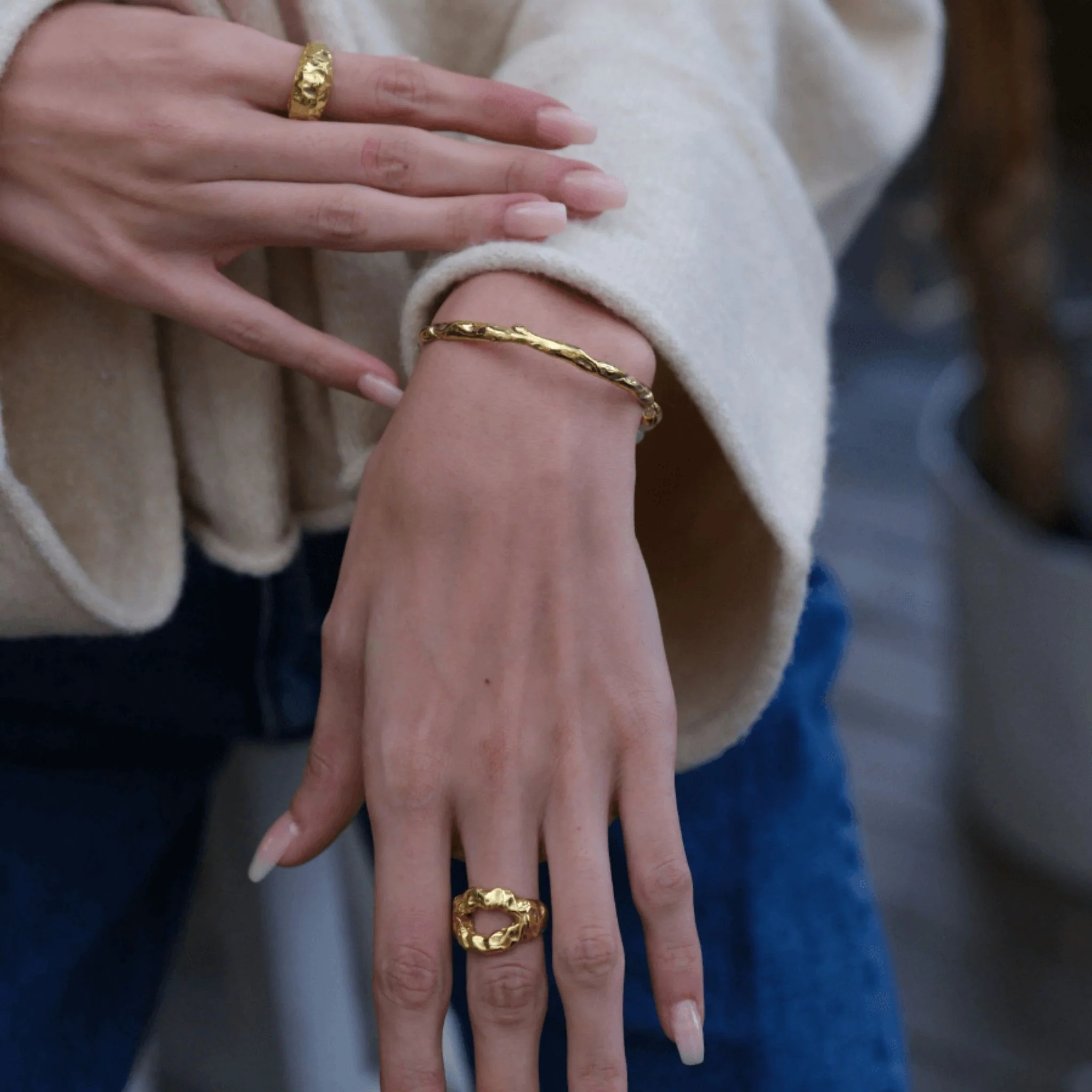 Pearl Cuff Bracelet | Gold - Image 3