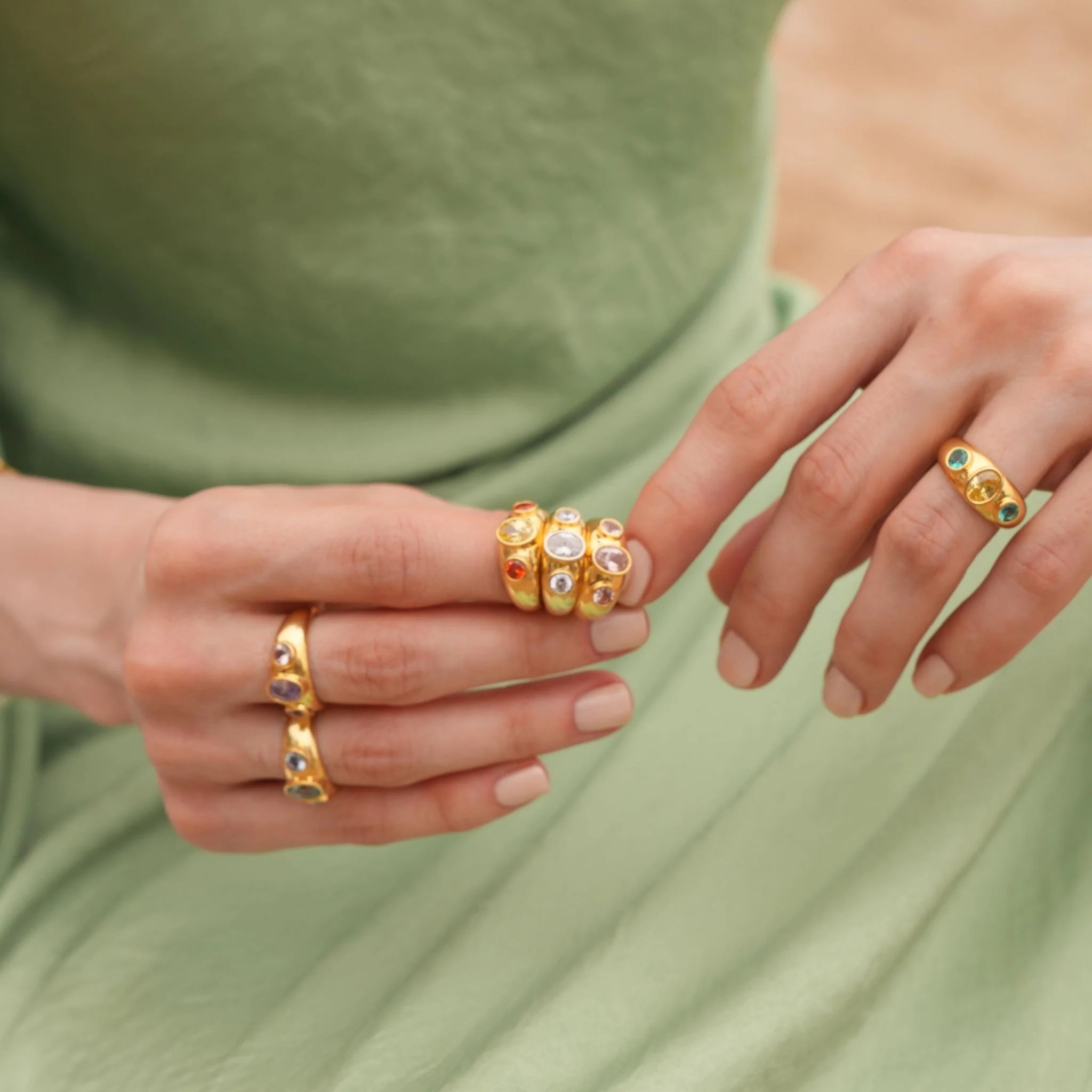 Pink Stone Signet Ring - Image 2