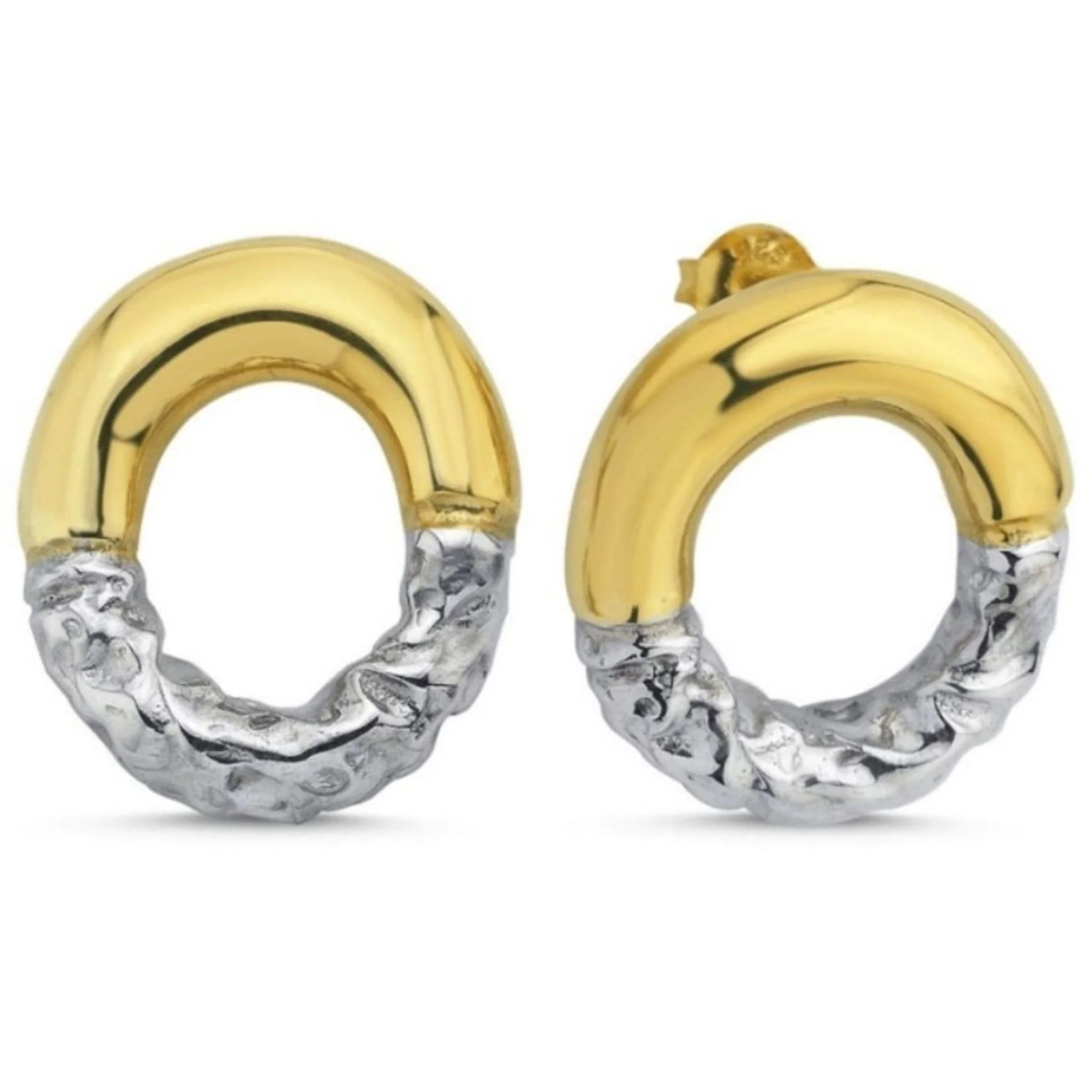 Rety Double Color Oval Earrings
