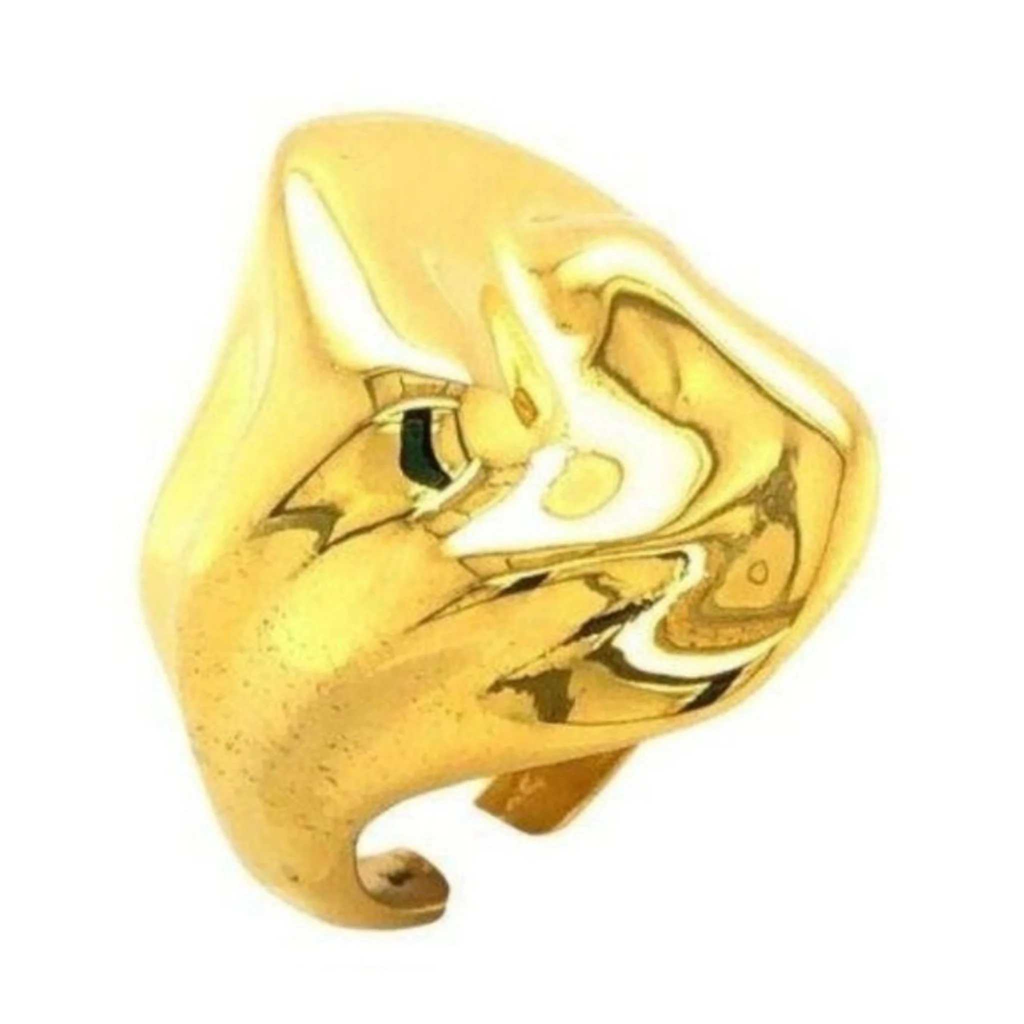 Shiny Hammered Big Ring