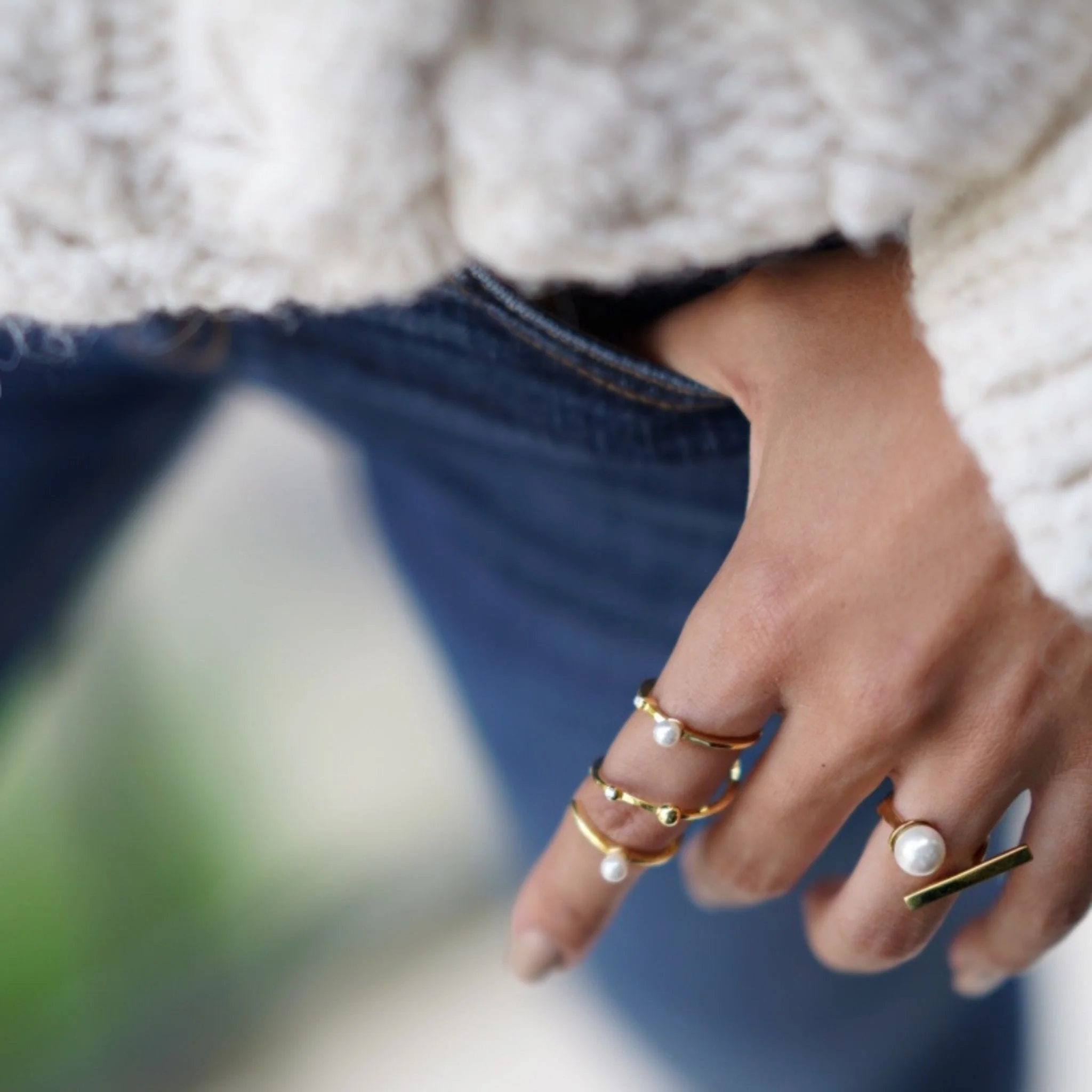 Spiral Pearl Ring | Gold - Image 3