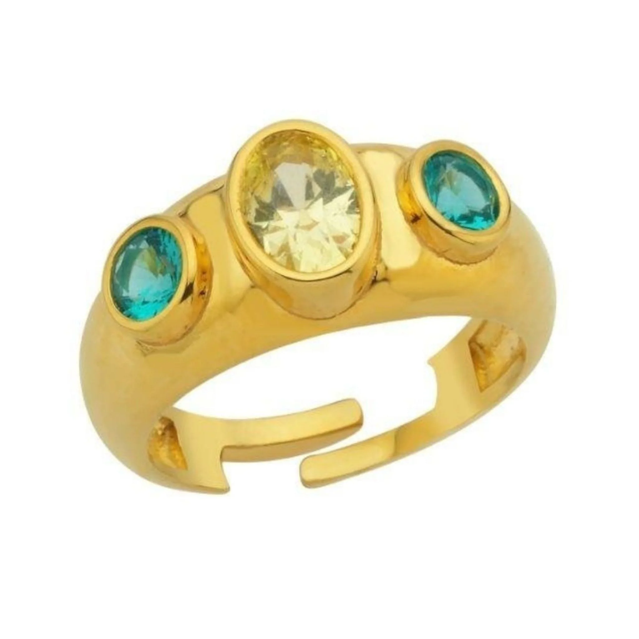 Yellow Green Stone Signet Ring