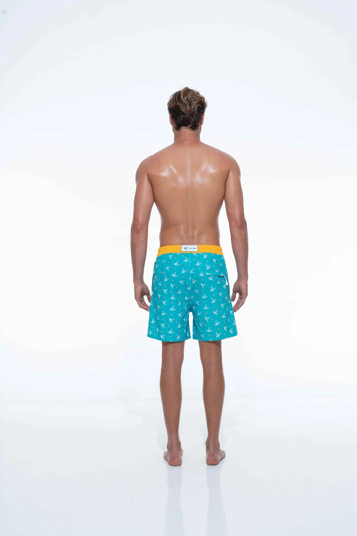 Aquamarine Kolibri Monogram Swim Trunks - Image 3