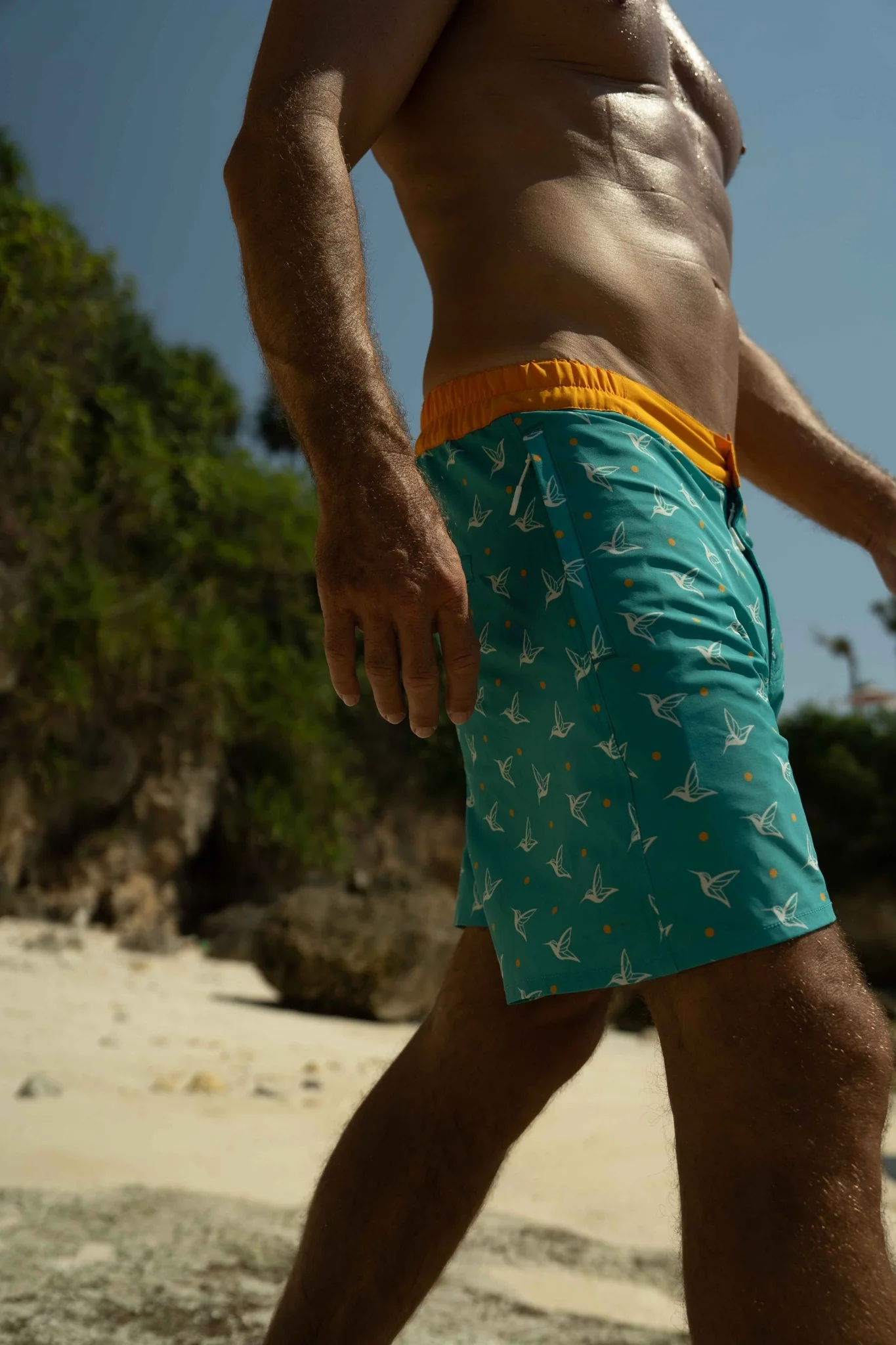 Aquamarine Kolibri Monogram Swim Trunks - Image 8