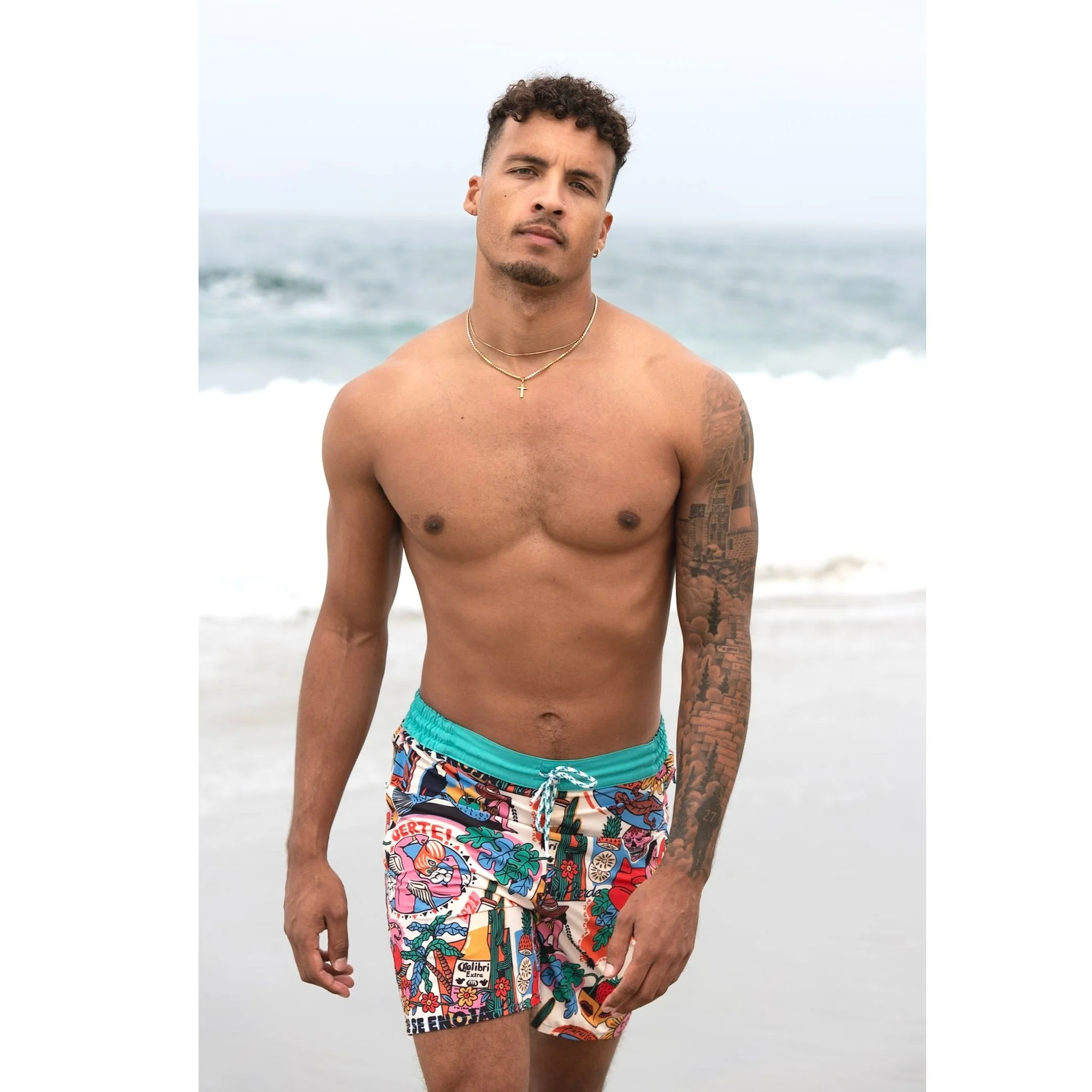 Island Print Eco-Friendly Board Swimshorts - Image 3