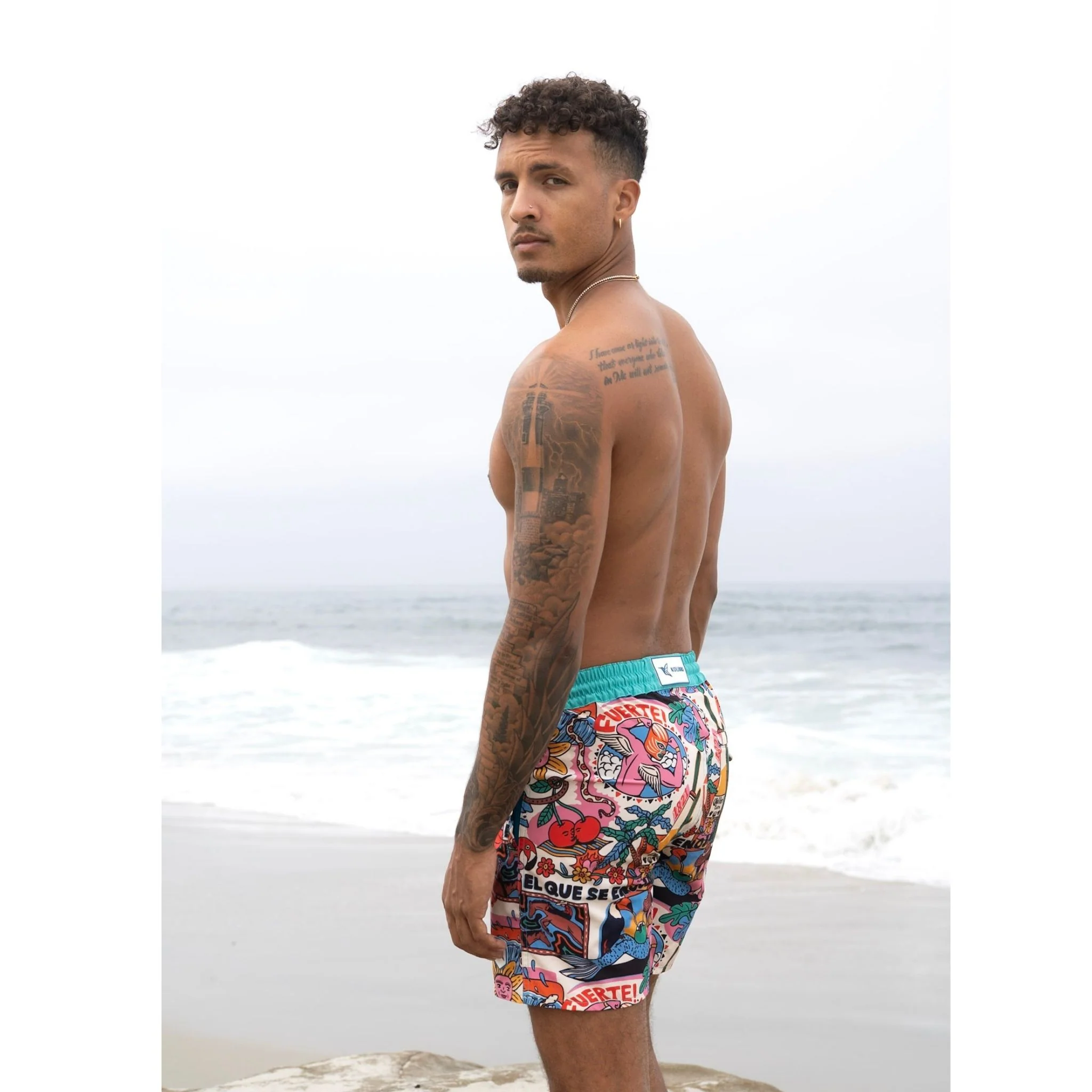 Island Print Eco-Friendly Board Swimshorts - Image 5