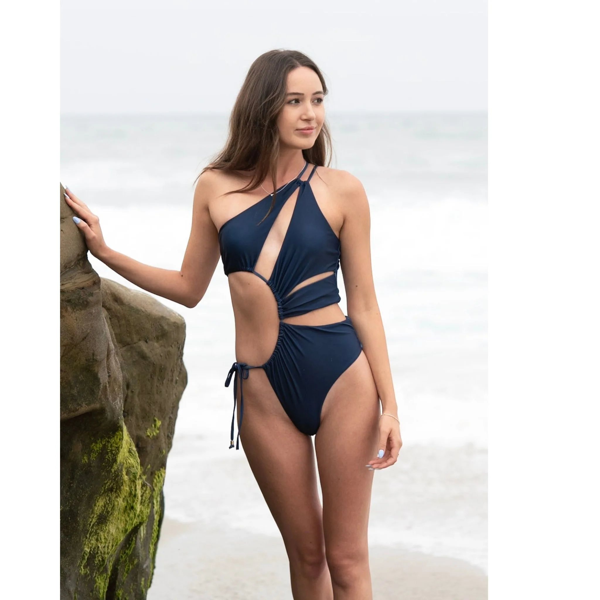 Midnight Blue Cut-Out One-Piece Swimsuit - Image 7